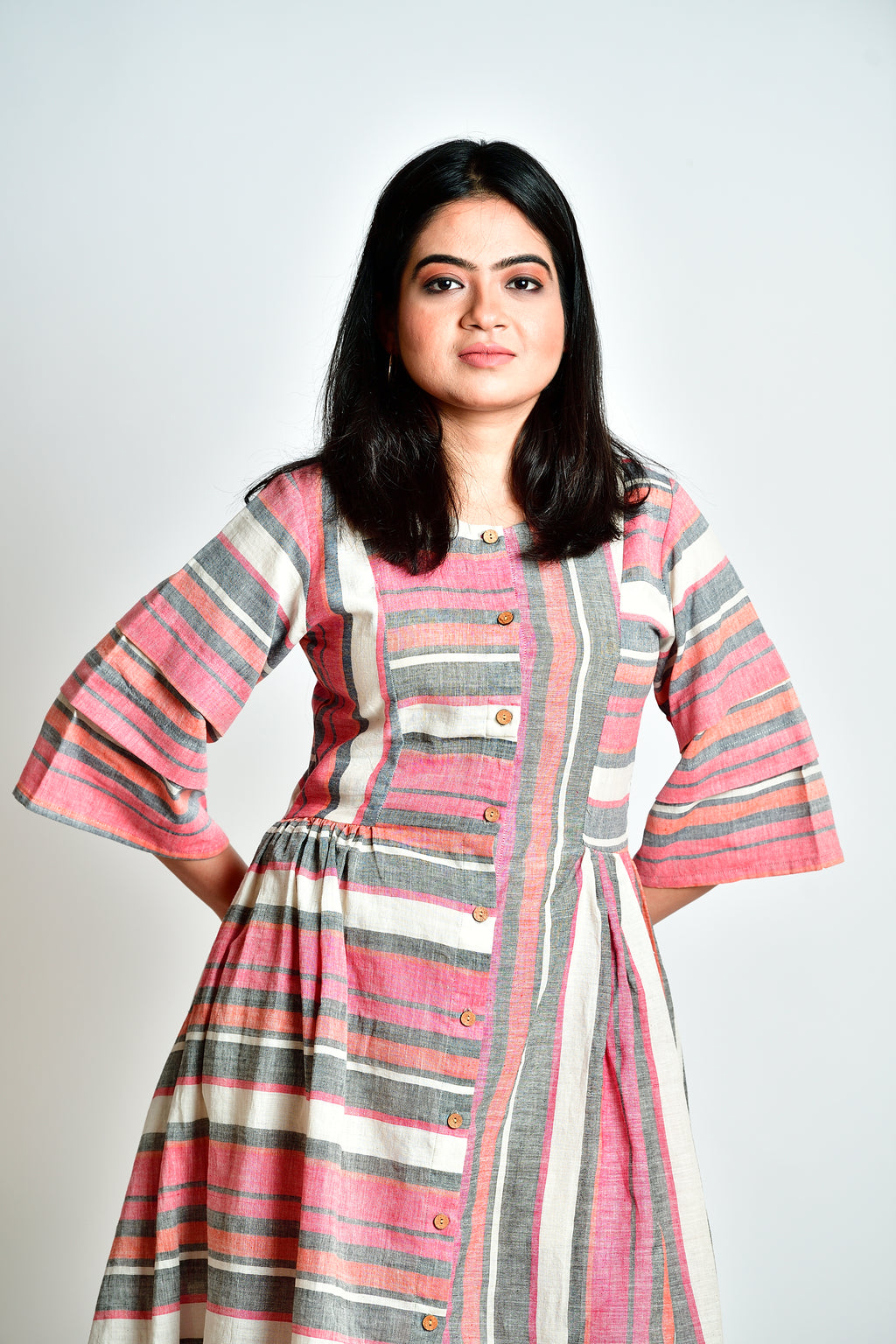 Stripe handloom dress image 3