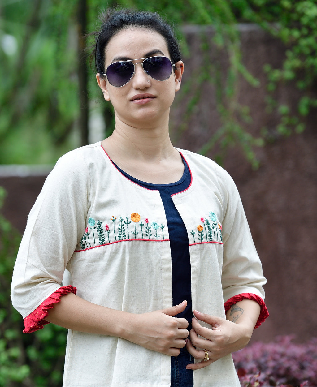 Yamini - cotton jacket - off-white image 3