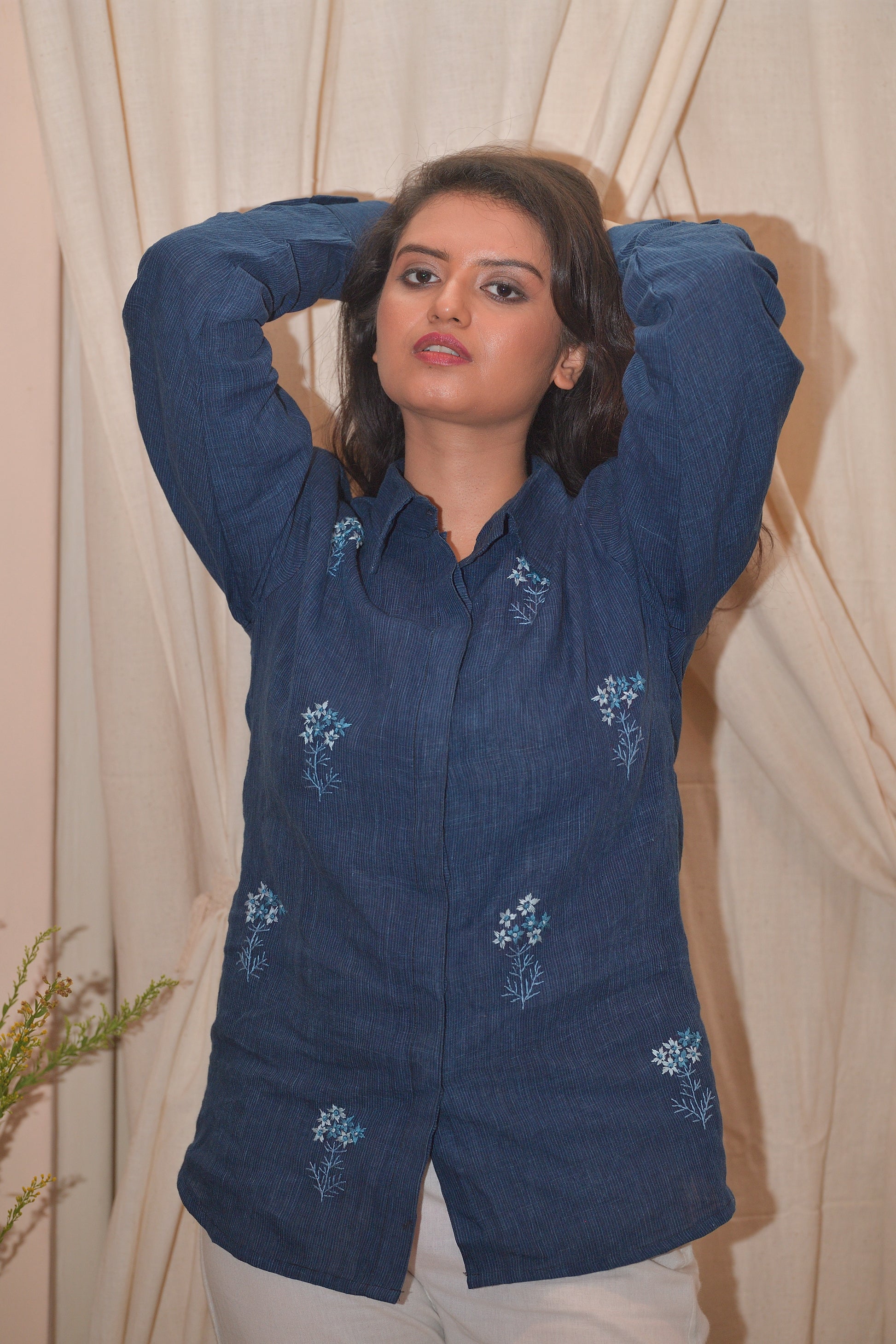 Moonflower Spell - Linen by linen shirt image 0