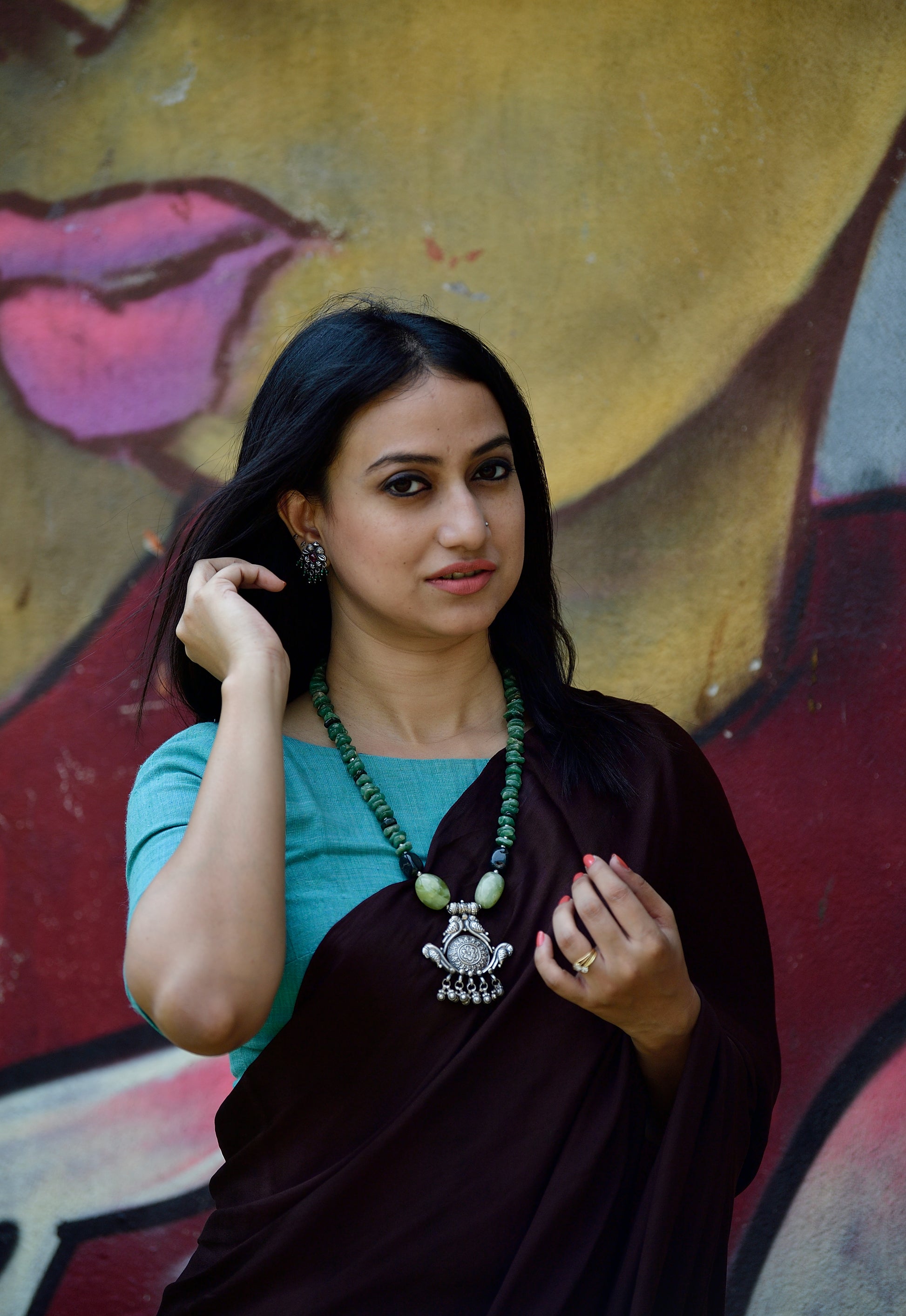 92.5 silver pendant and Aventurine stones image 4