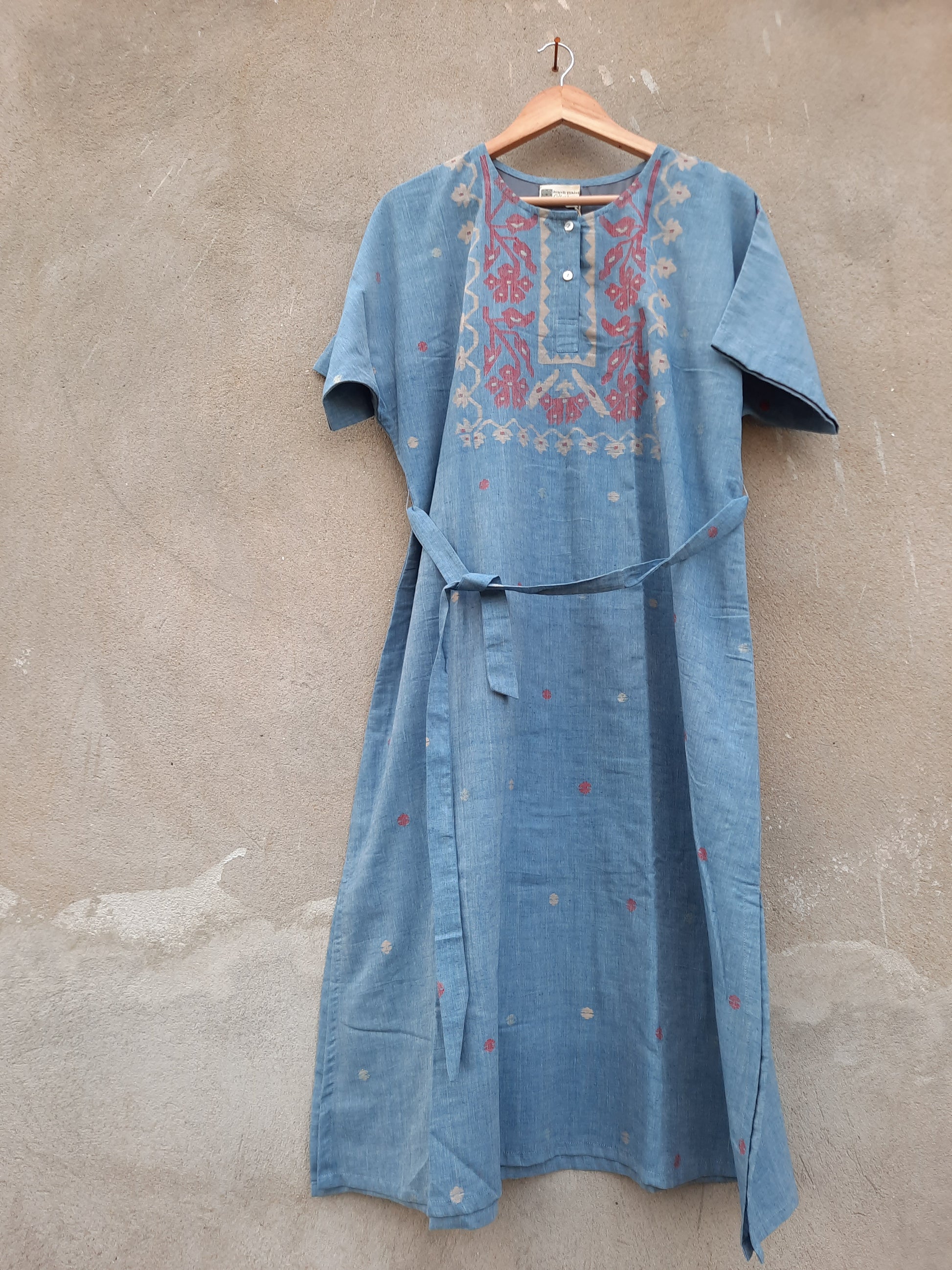 Khadi Jamdani - Kimono dress image 8