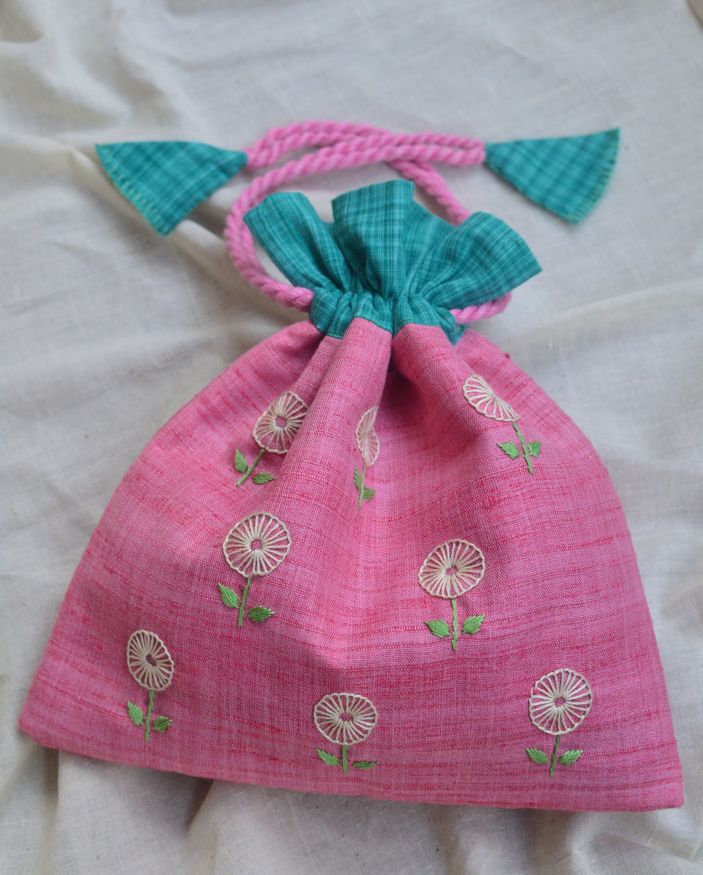Pretty pink - cotton potli image 3