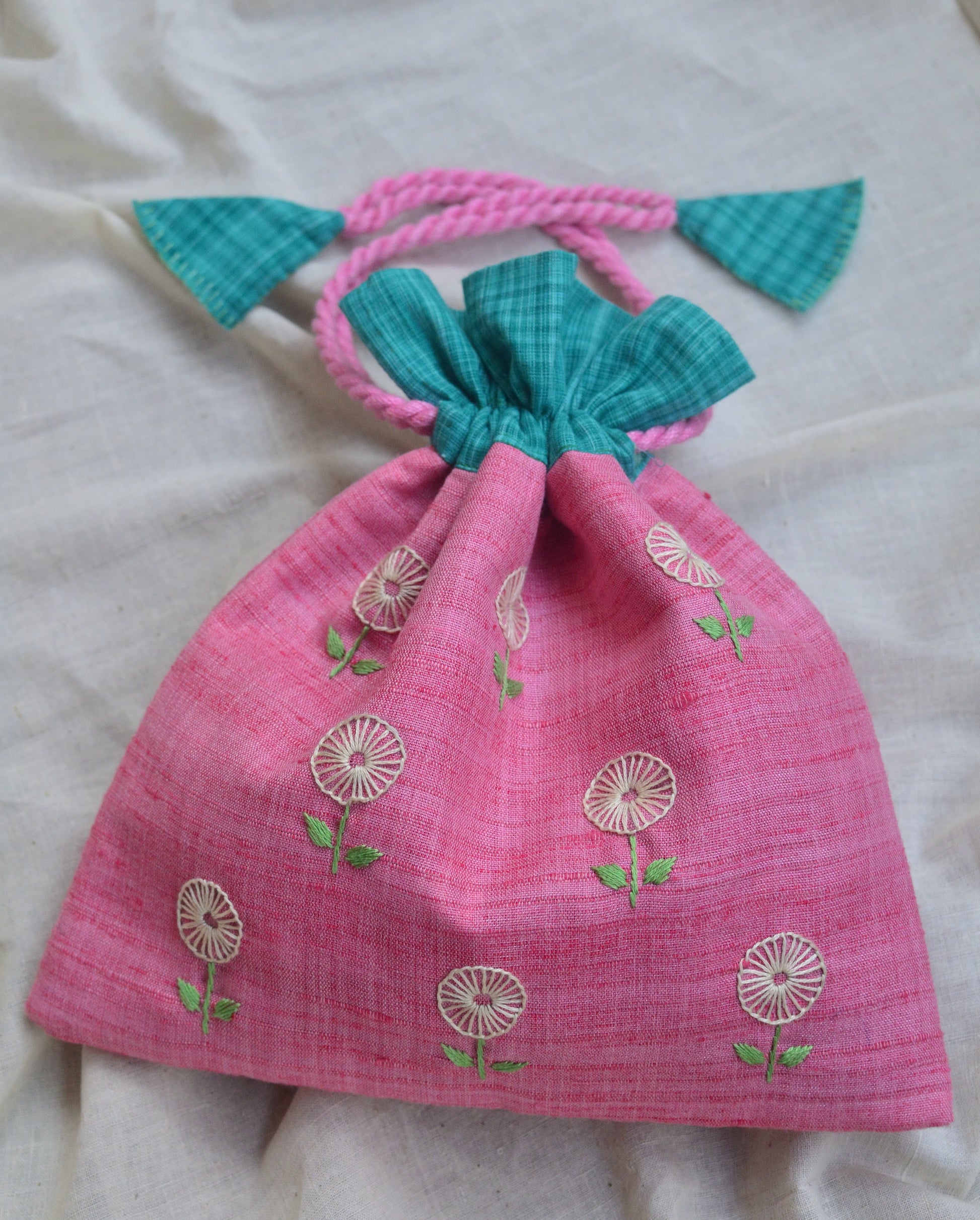 Pretty pink - cotton potli image 3