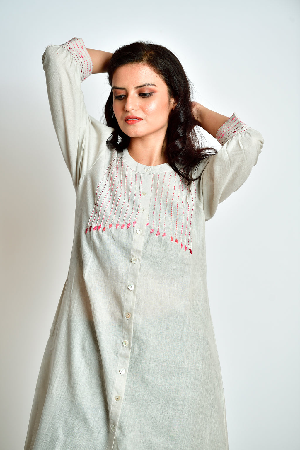 Saanjh - Linen cotton dress cum jacket image 6