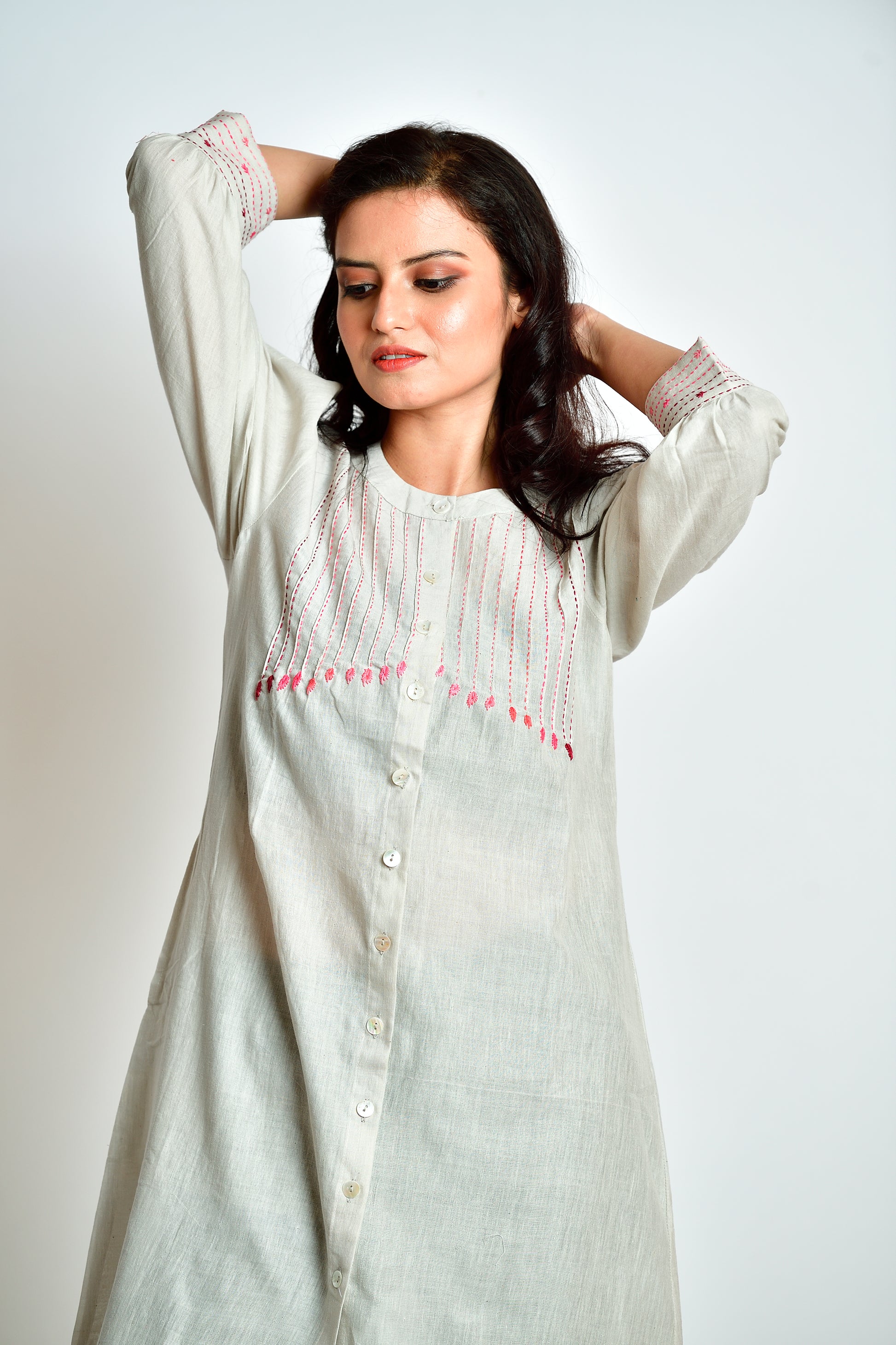 Saanjh - Linen cotton dress cum jacket image 6
