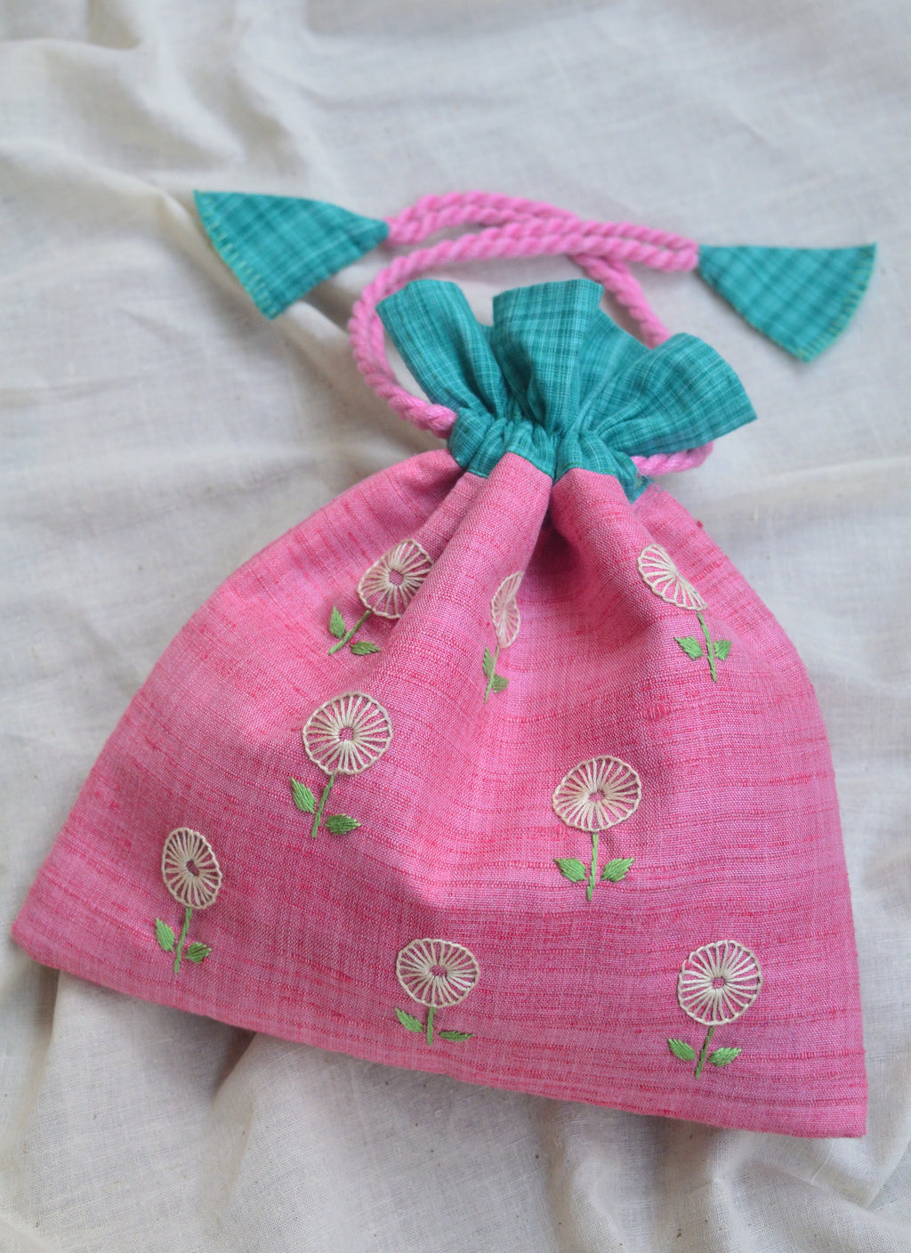 Pretty pink - cotton potli image 2