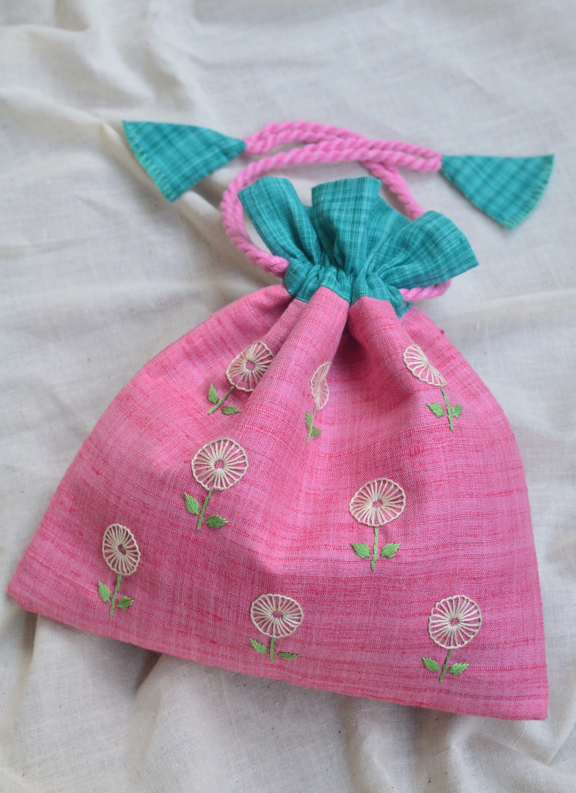 Pretty pink - cotton potli image 2