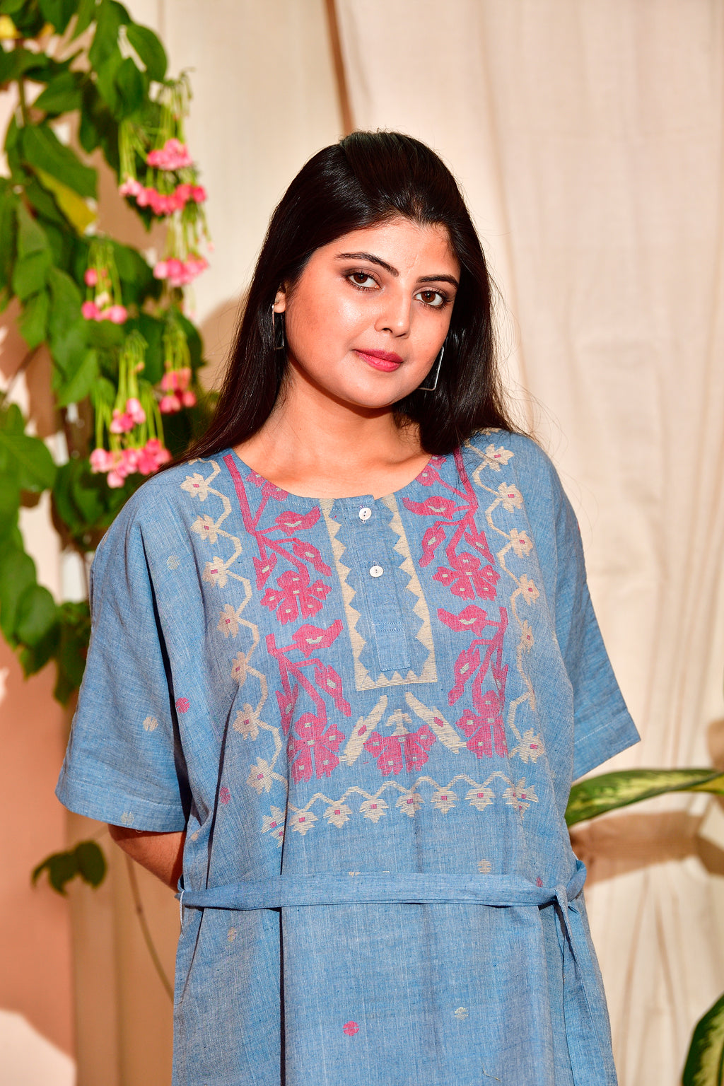 Khadi Jamdani - Kimono dress image 1