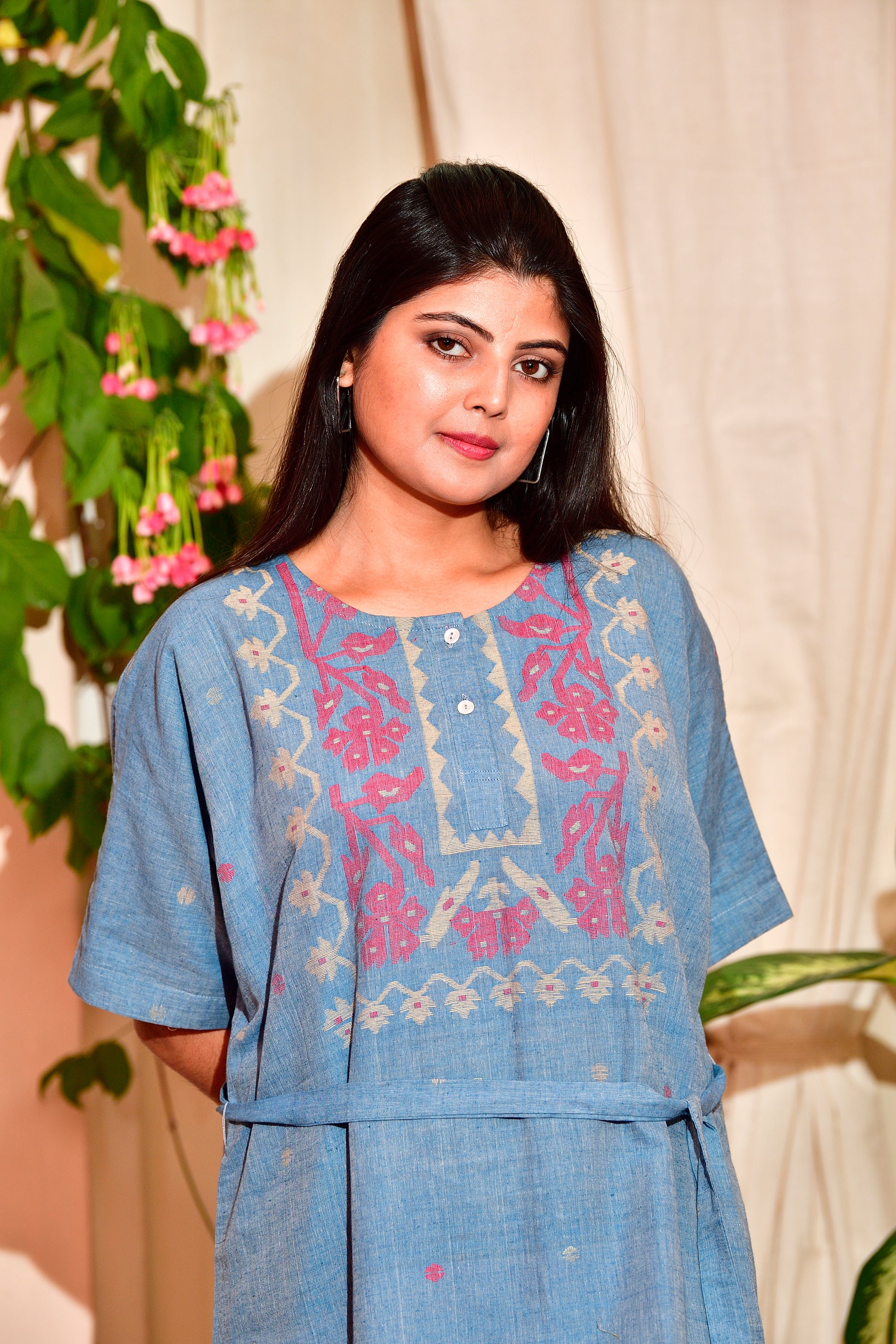 Khadi Jamdani - Kimono dress image 1