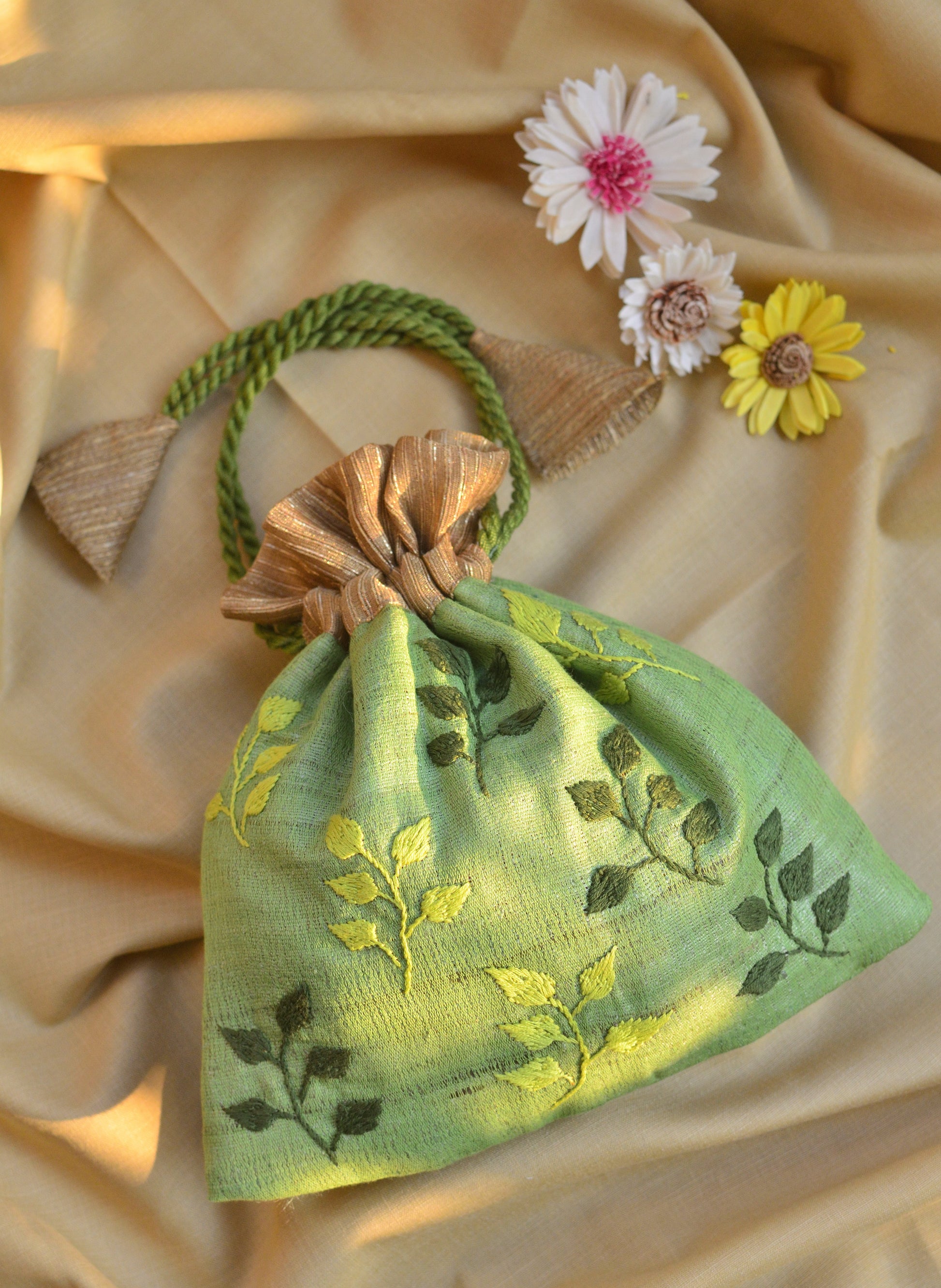 Brinda - raw silk potli image 0