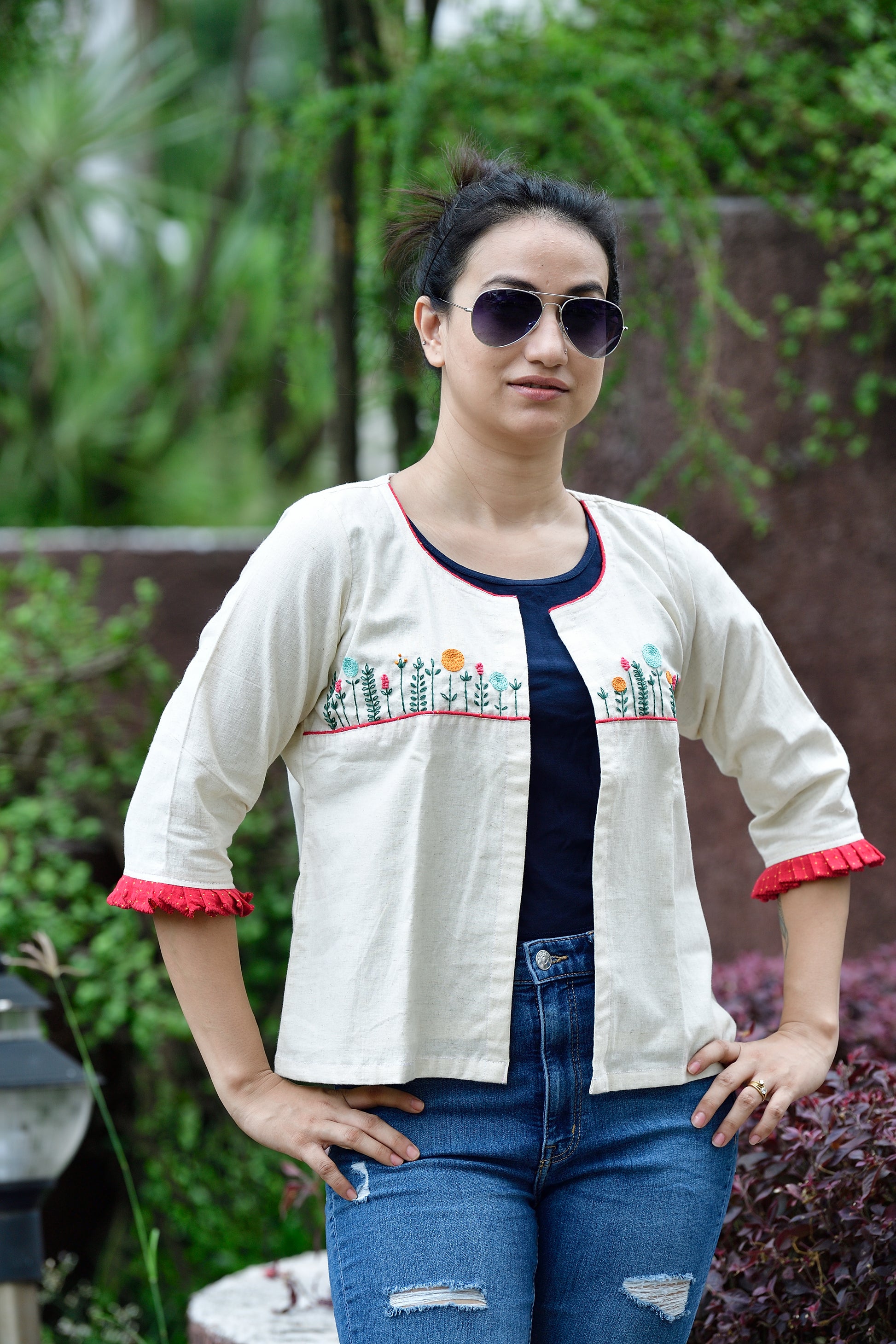 Yamini - cotton jacket - off-white image 2