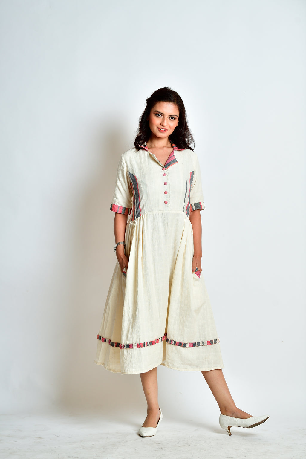 Nitya - handloom cotton dress image 1
