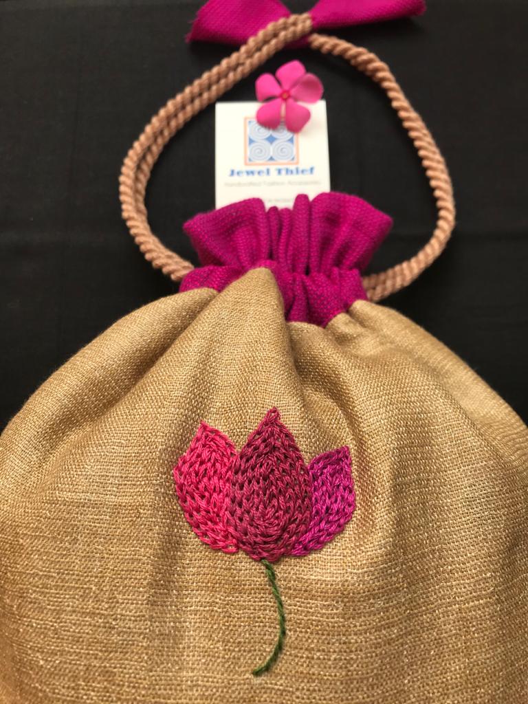 Bougainvillea - silk cotton potli image 2