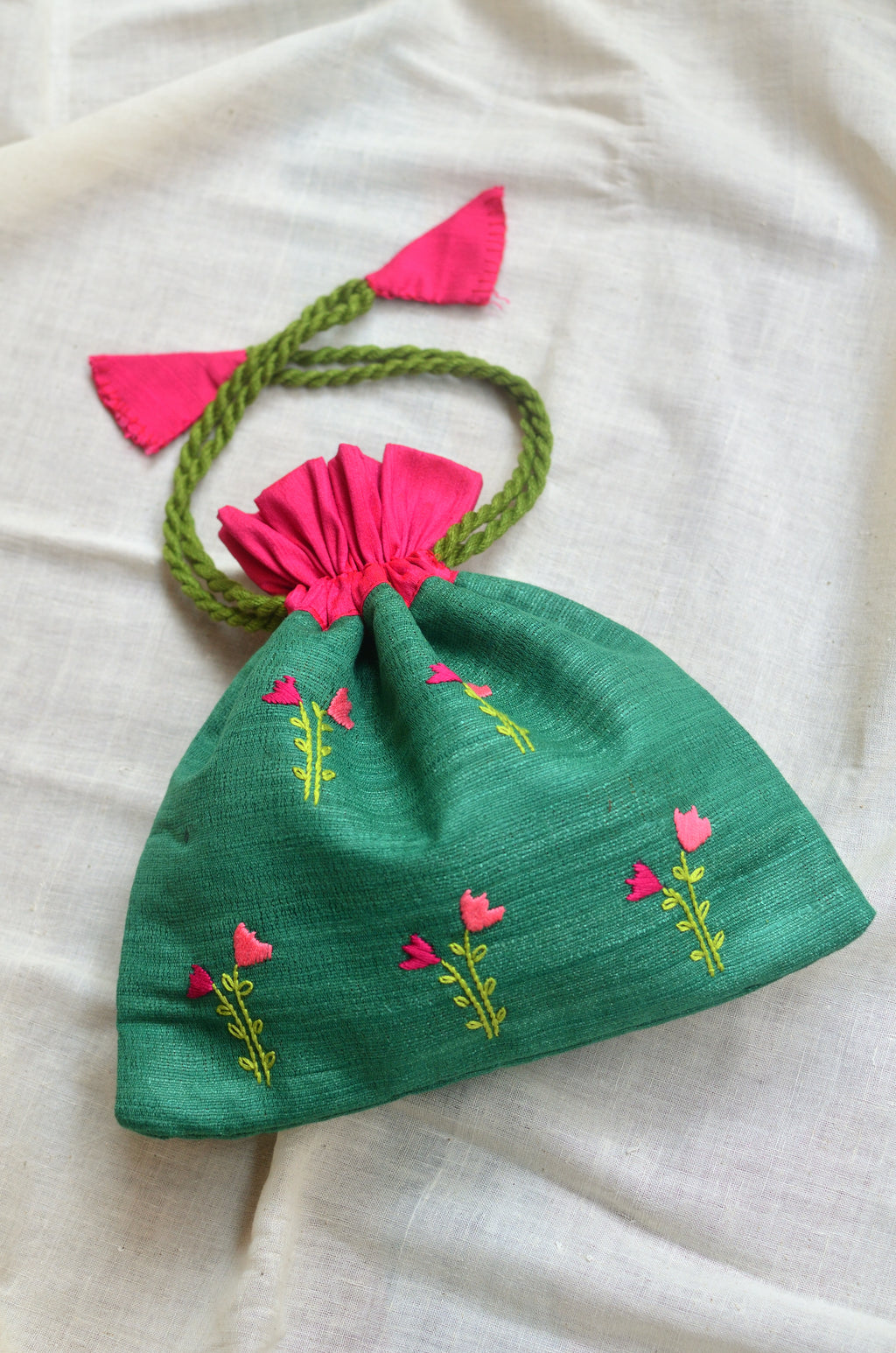 Gladiolus - raw silk potli image 1