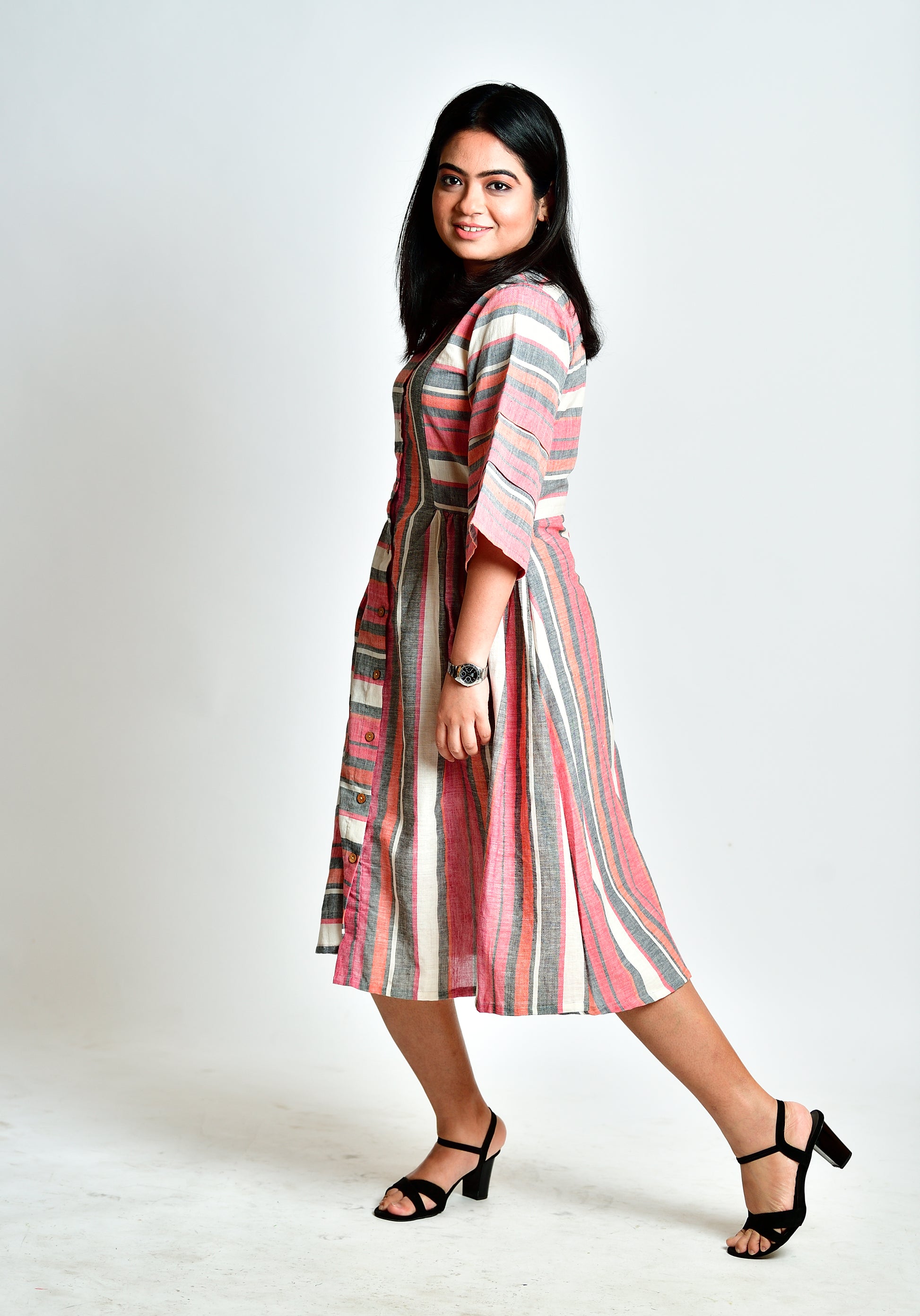 Stripe handloom dress image 5