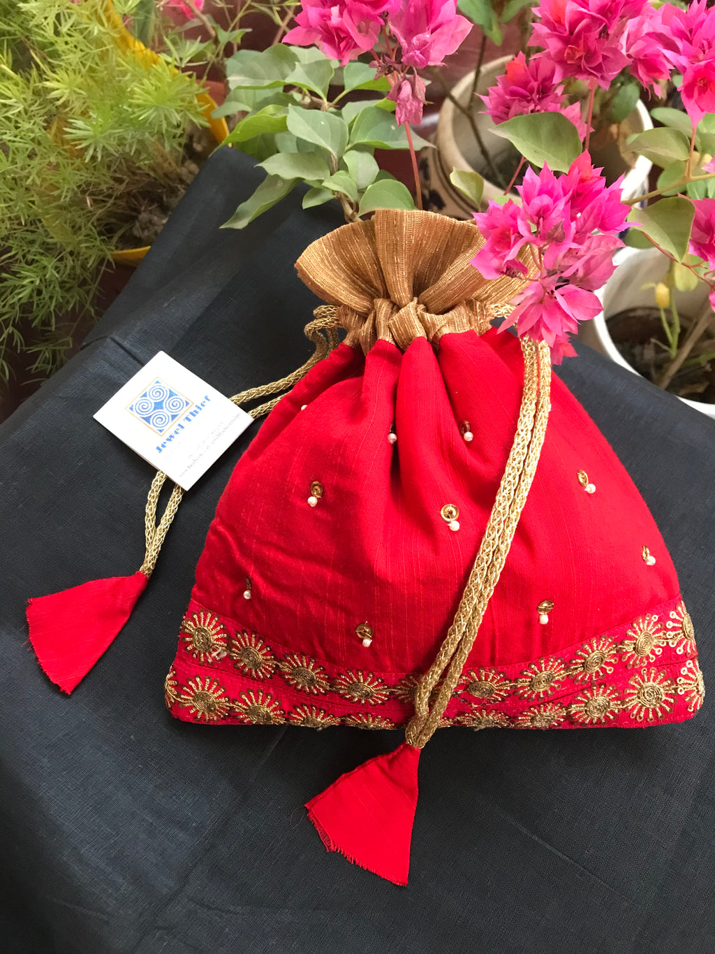 Scarlett - cotton silk potli image 0
