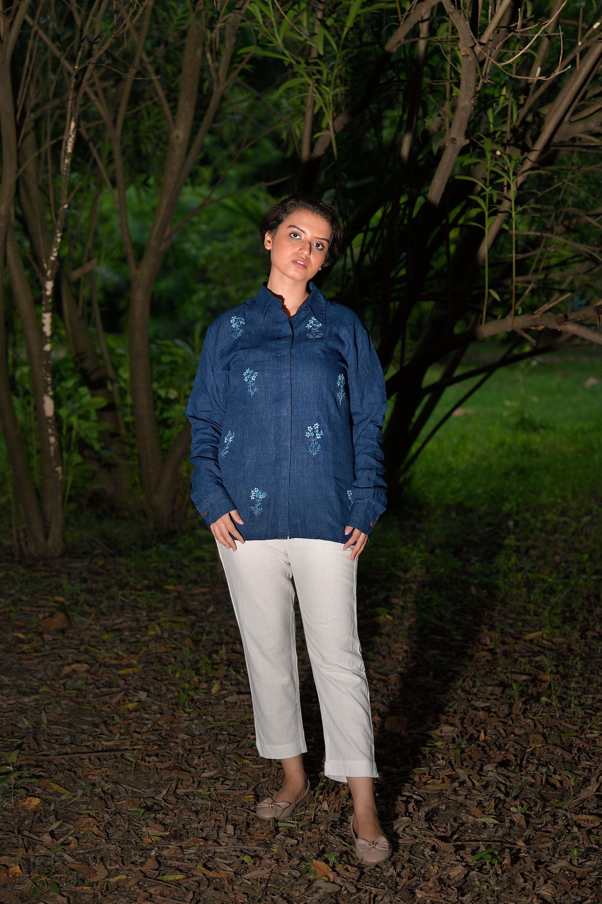 Moonflower Spell - Linen by linen shirt image 4