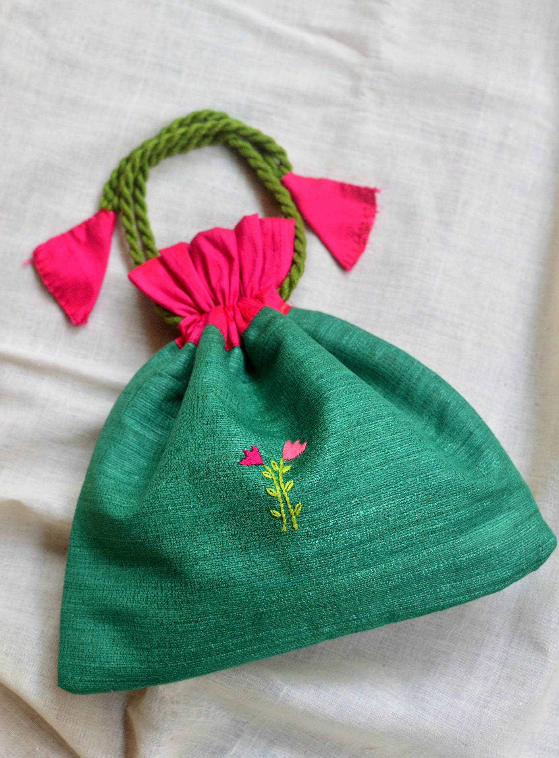 Gladiolus - raw silk potli image 2