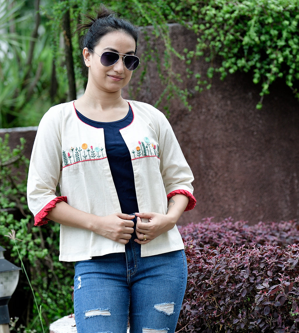 Yamini - cotton jacket - off-white image 1