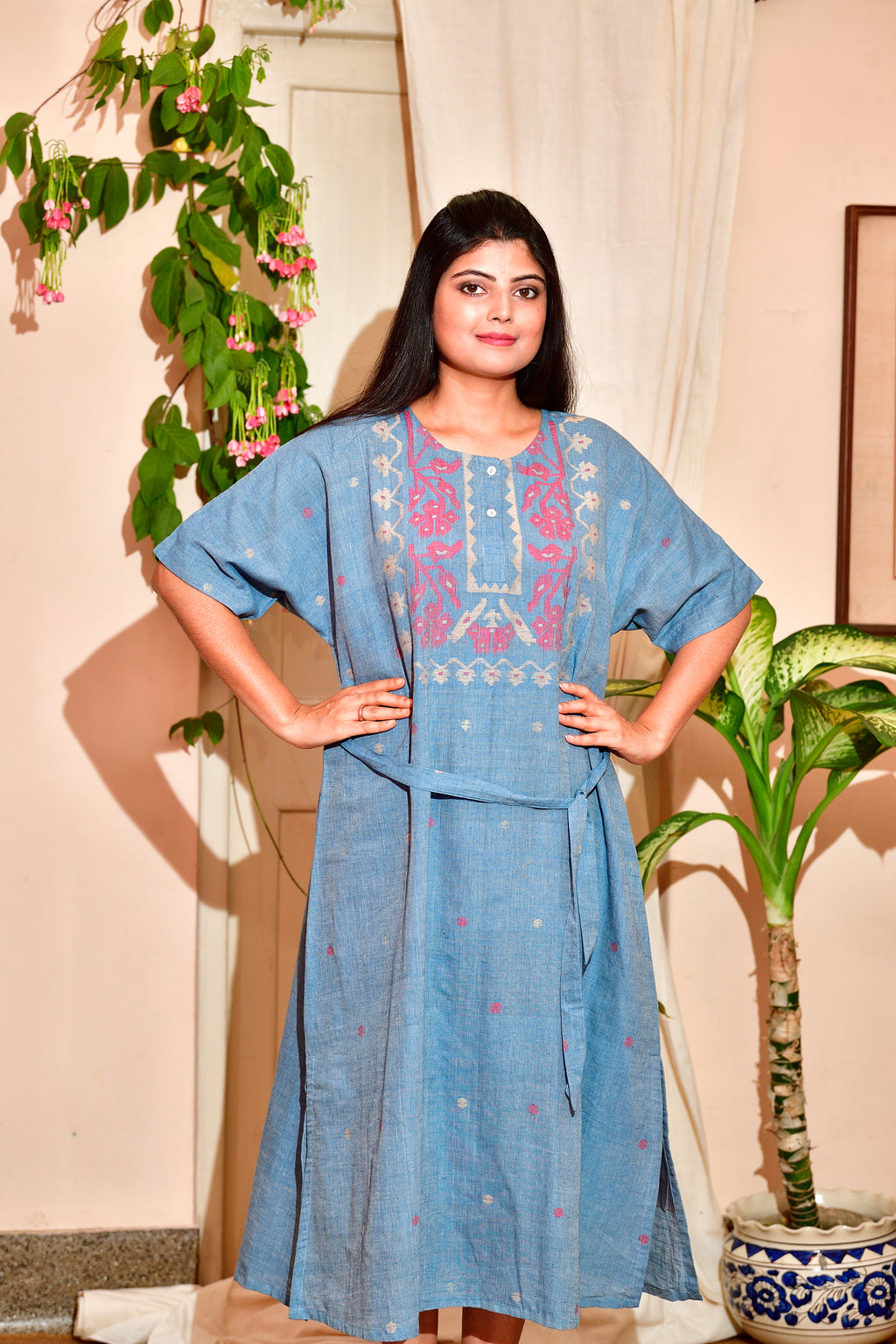 Khadi Jamdani - Kimono dress image 3