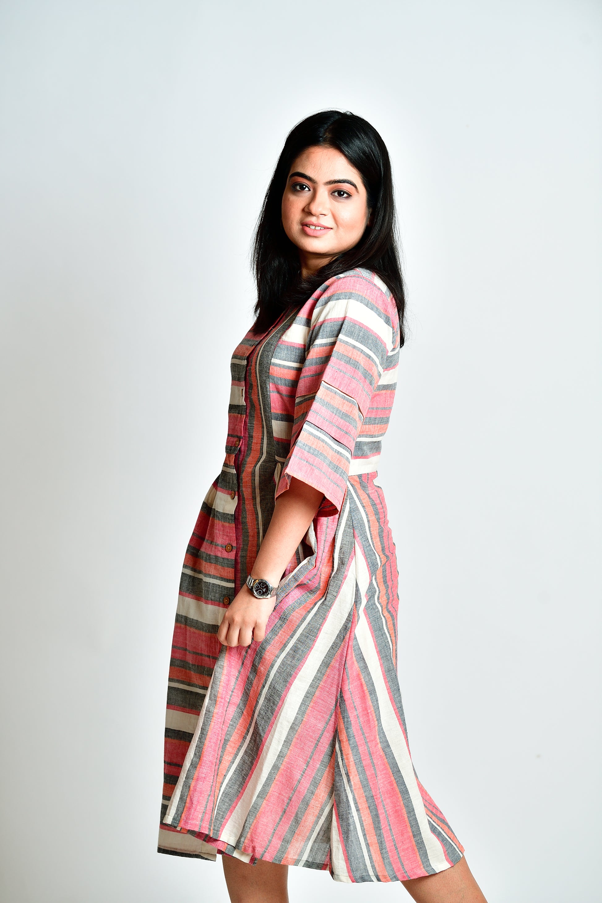 Stripe handloom dress image 4
