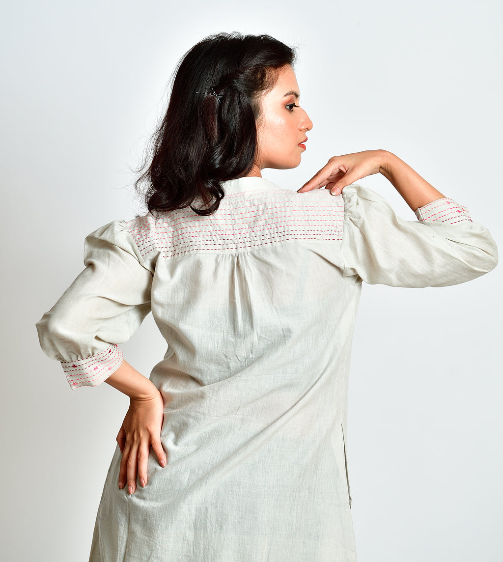 Saanjh - Linen cotton dress cum jacket image 12