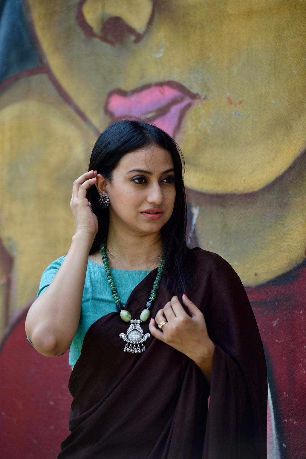 92.5 silver pendant and Aventurine stones image 0