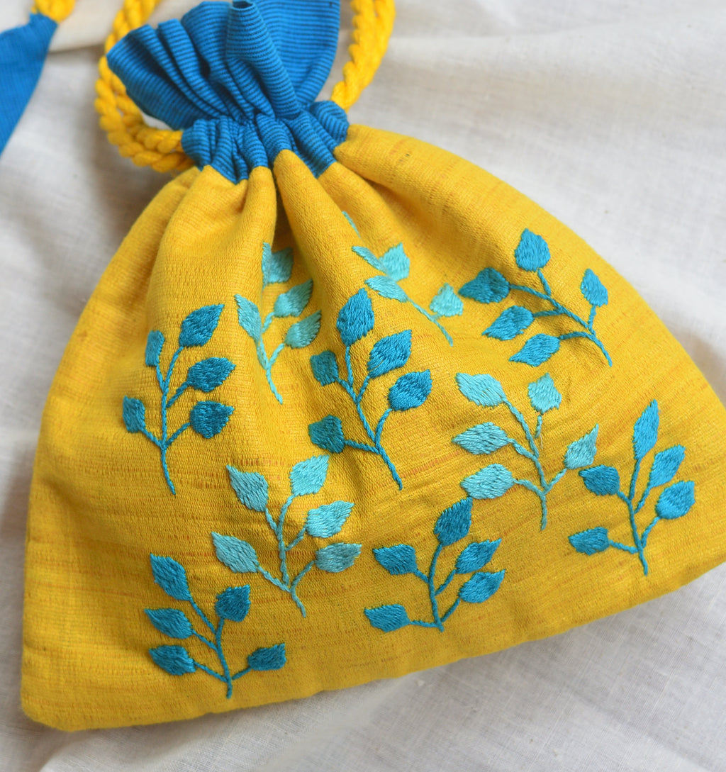 Gold Rush - raw silk potli image 1