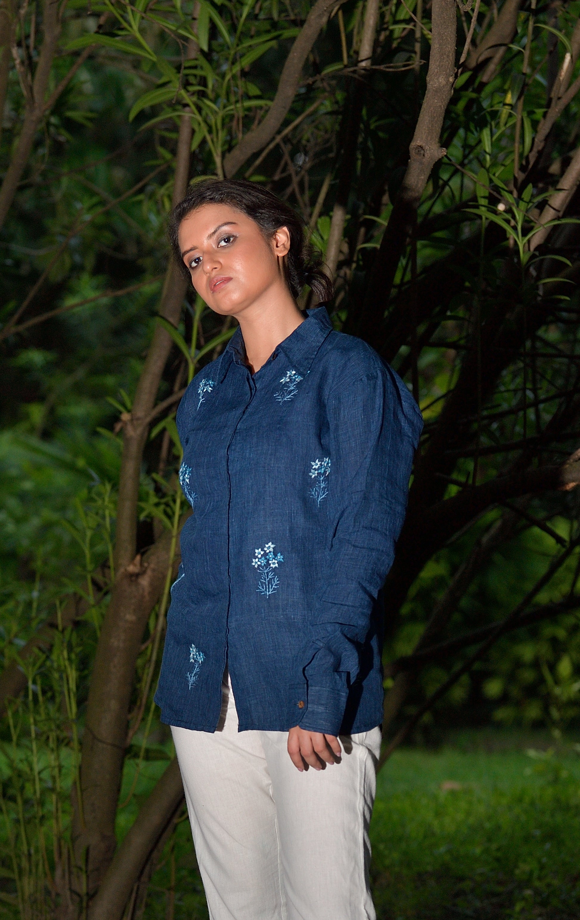 Moonflower Spell - Linen by linen shirt image 10