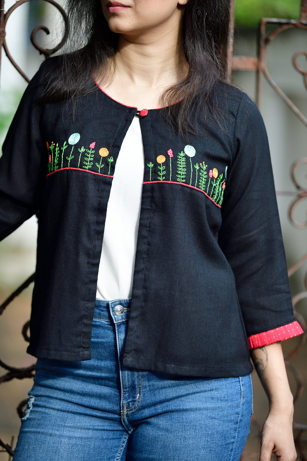 Yamini - cotton jacket - black image 4