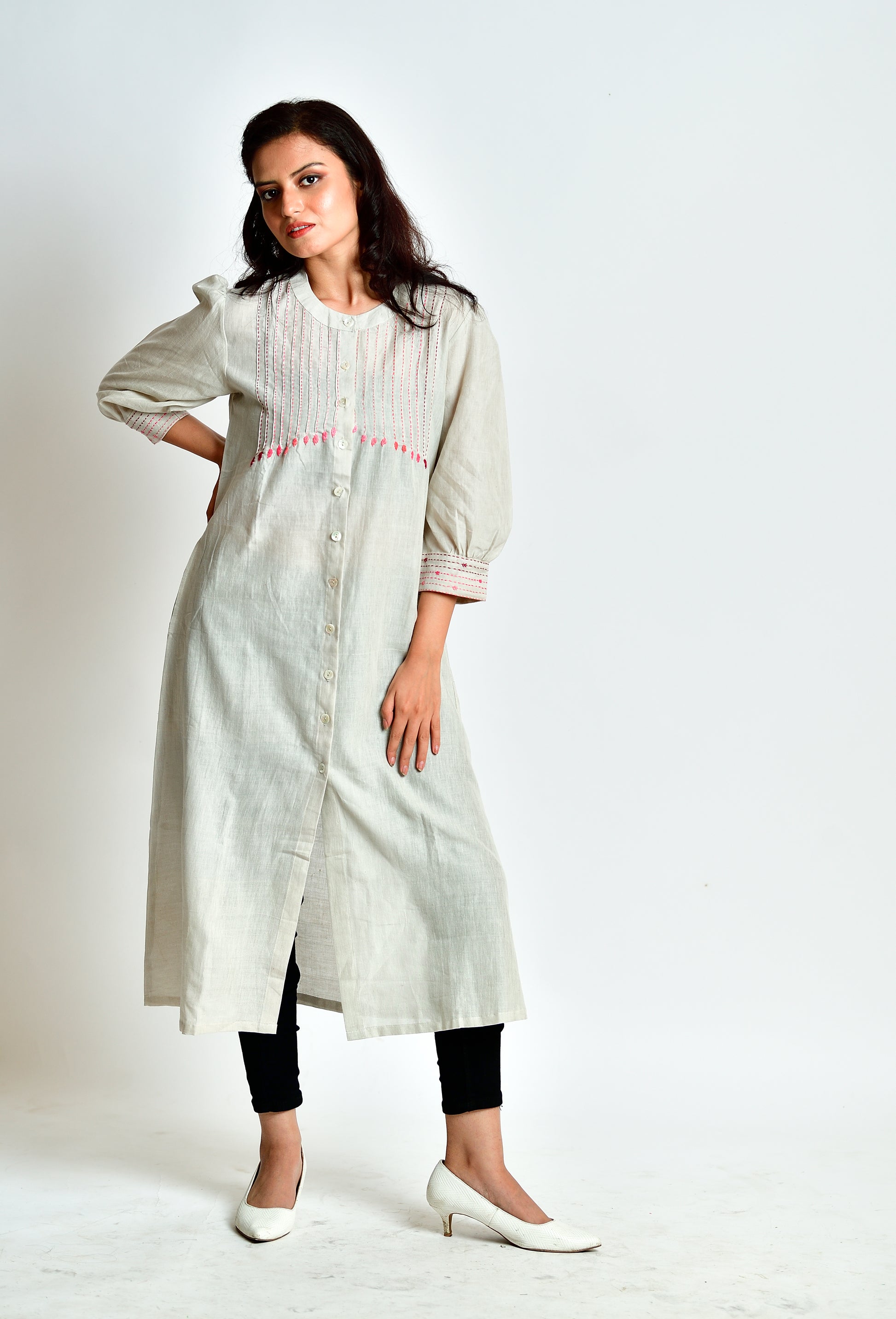 Saanjh - Linen cotton dress cum jacket image 1