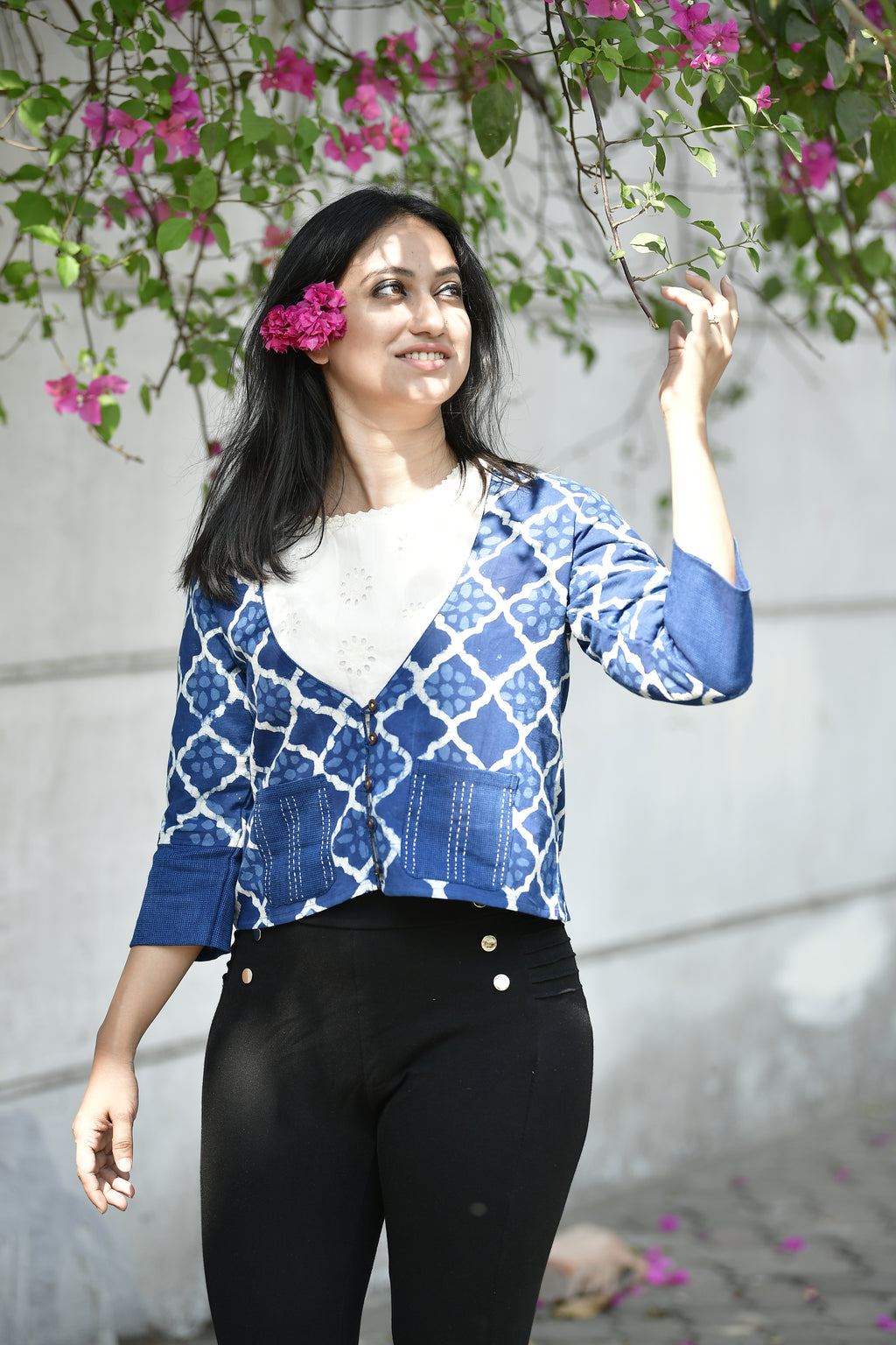 Aparajita - indigo cotton jacket image 0