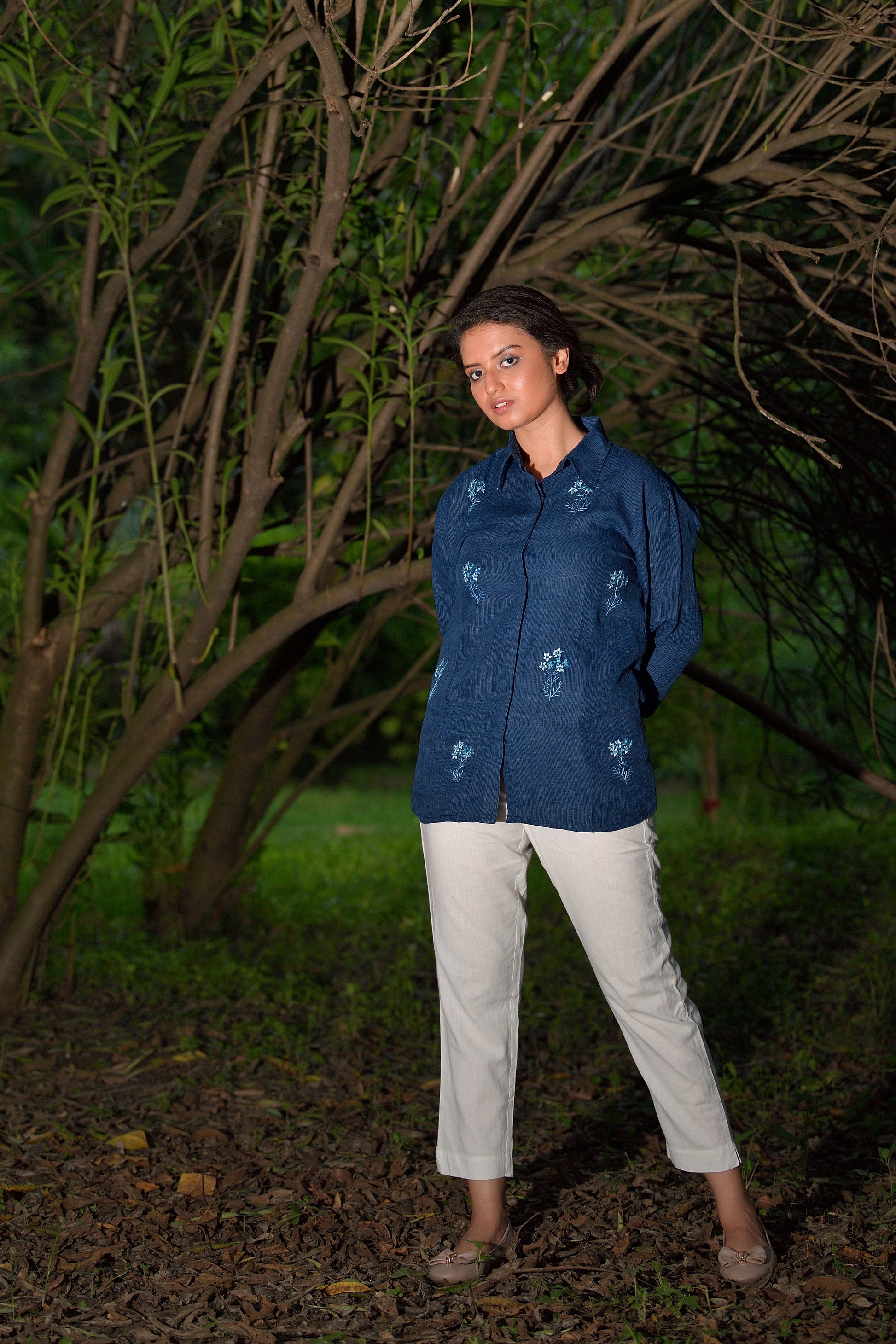 Moonflower Spell - Linen by linen shirt image 8