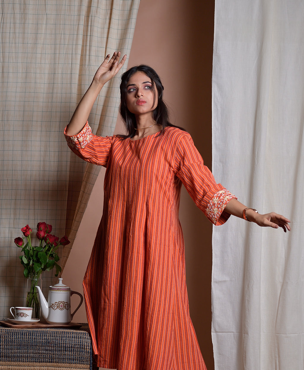 Fiery Embrace - Hand embroidered dress image 2