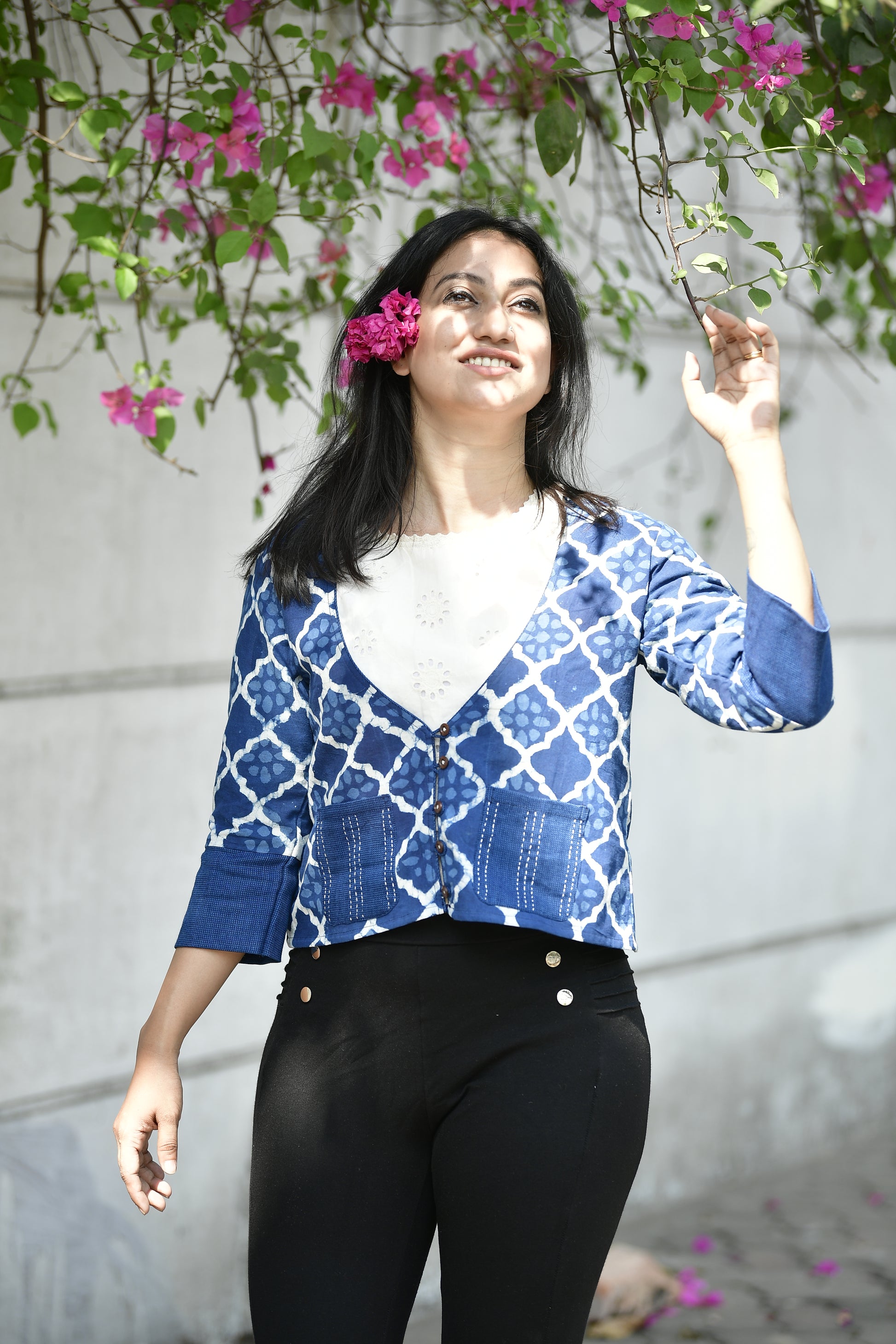 Aparajita - indigo cotton jacket image 1