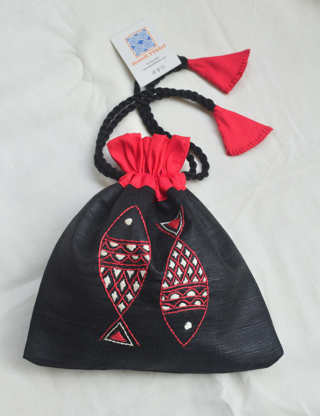 Matsya - raw silk potli image 0