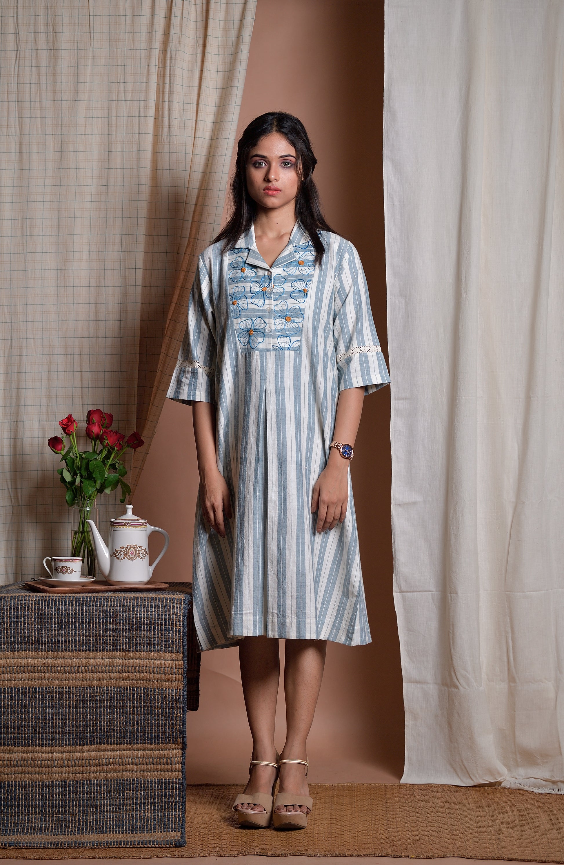 Curious blooms - Hand embroidered dress image 5