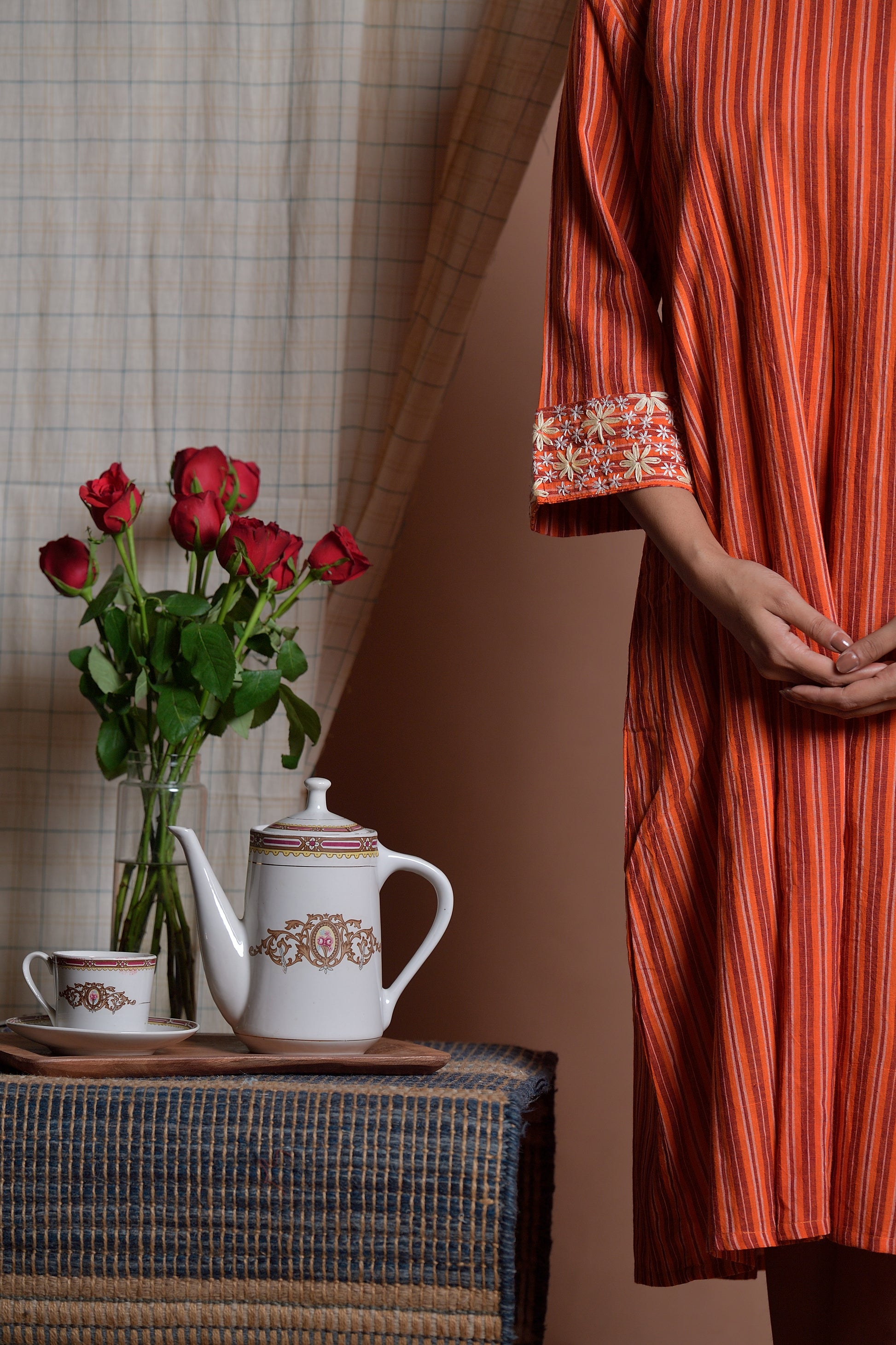 Fiery Embrace - Hand embroidered dress image 3