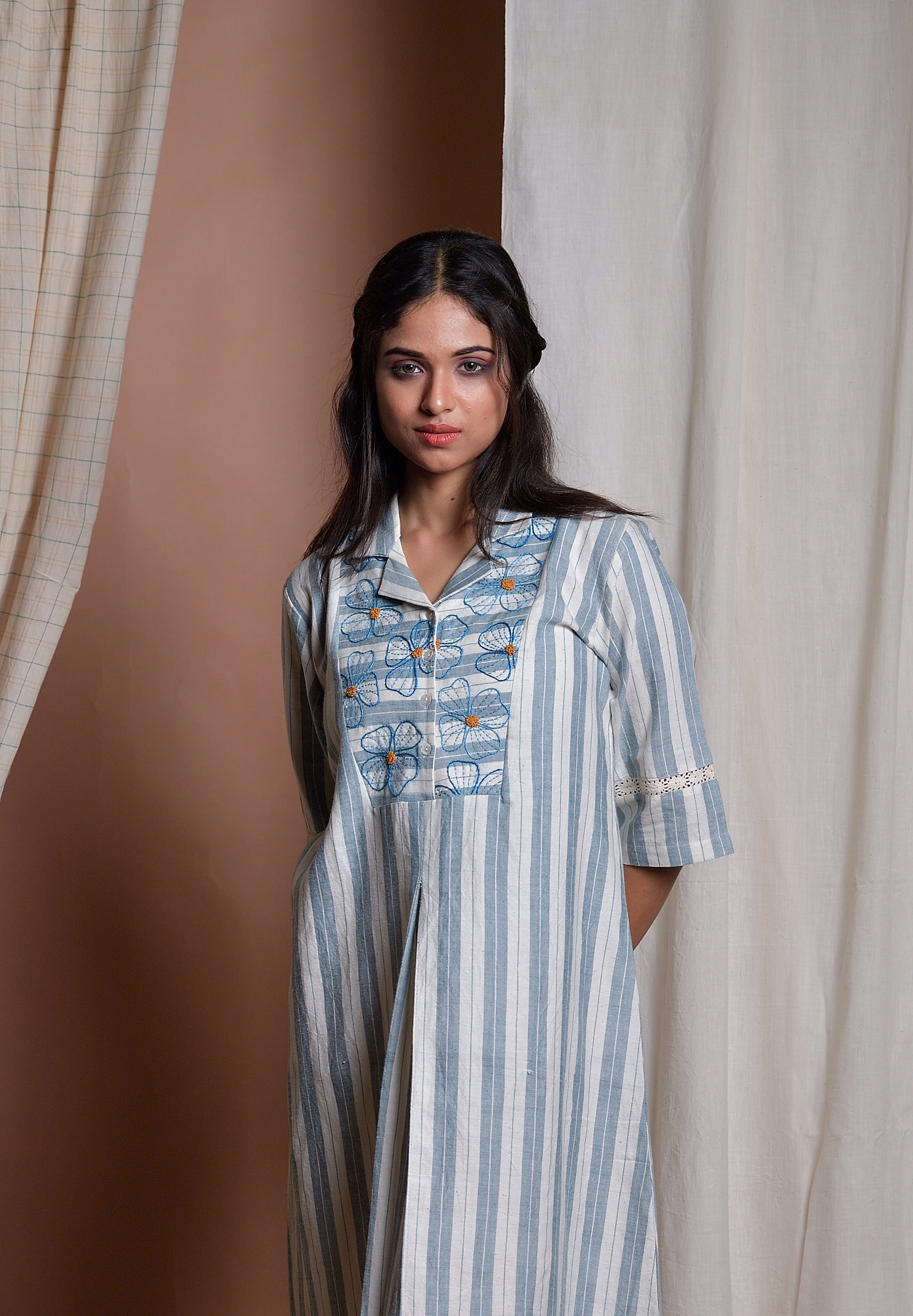 Curious blooms - Hand embroidered dress image 1