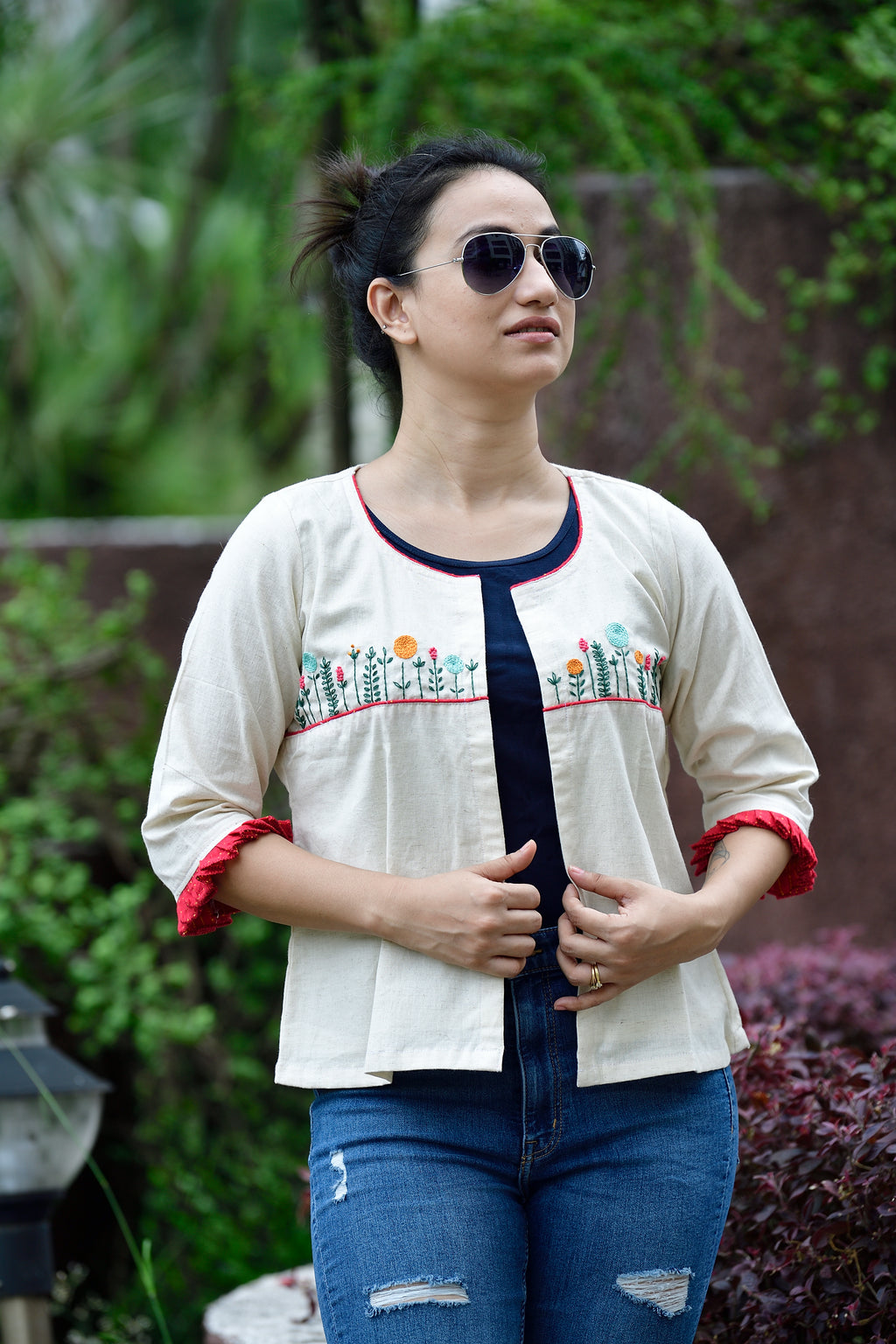 Yamini - cotton jacket - off-white image 0