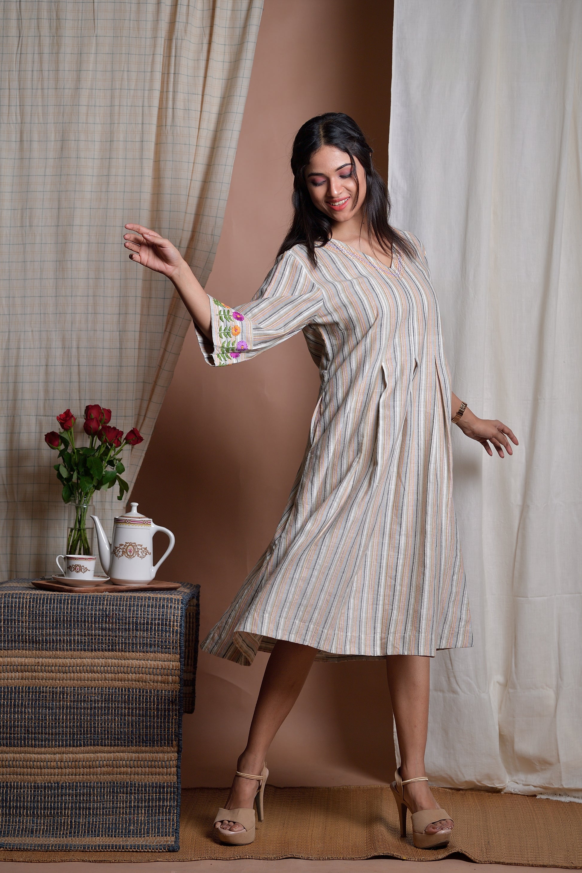 Burst of Charms - Hand embroidered dress image 4