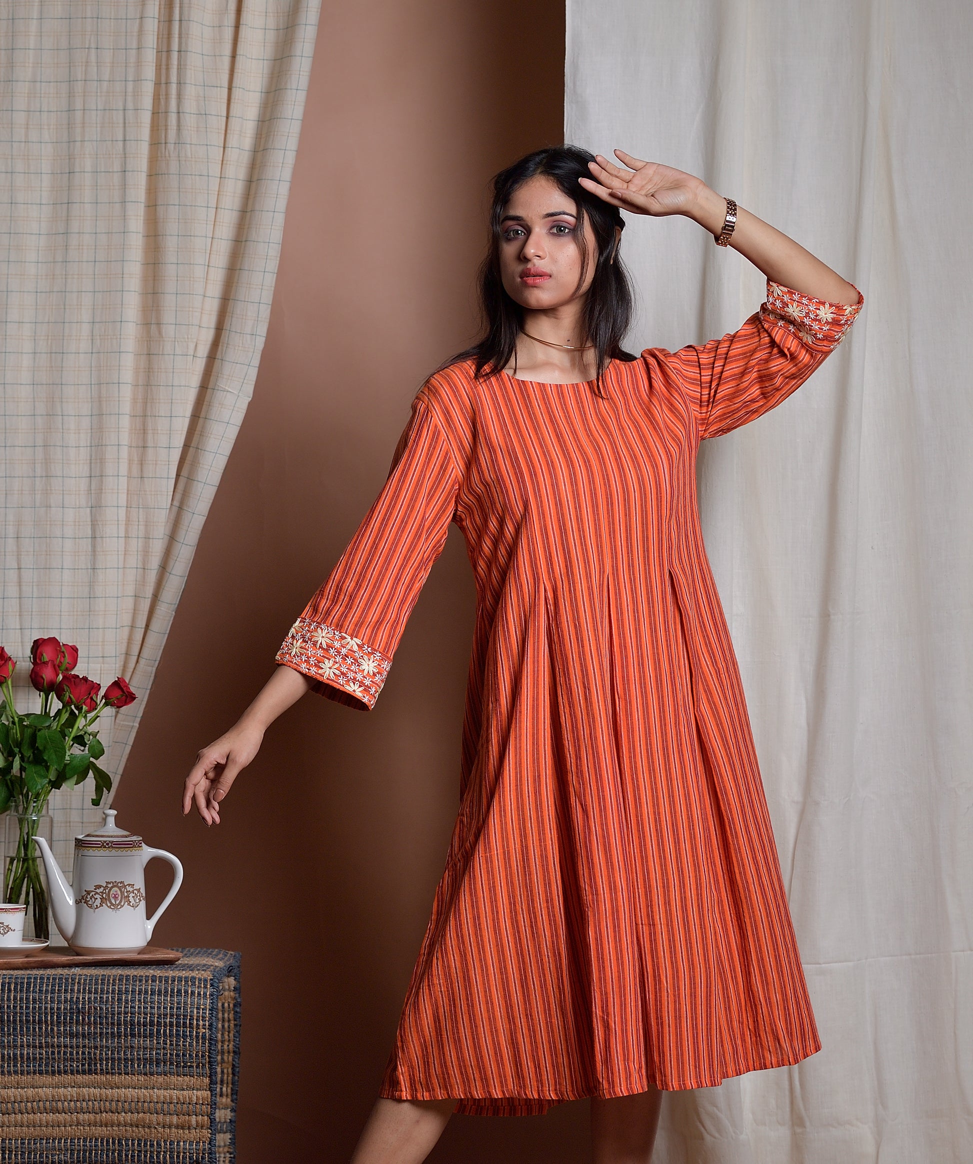 Fiery Embrace - Hand embroidered dress image 0