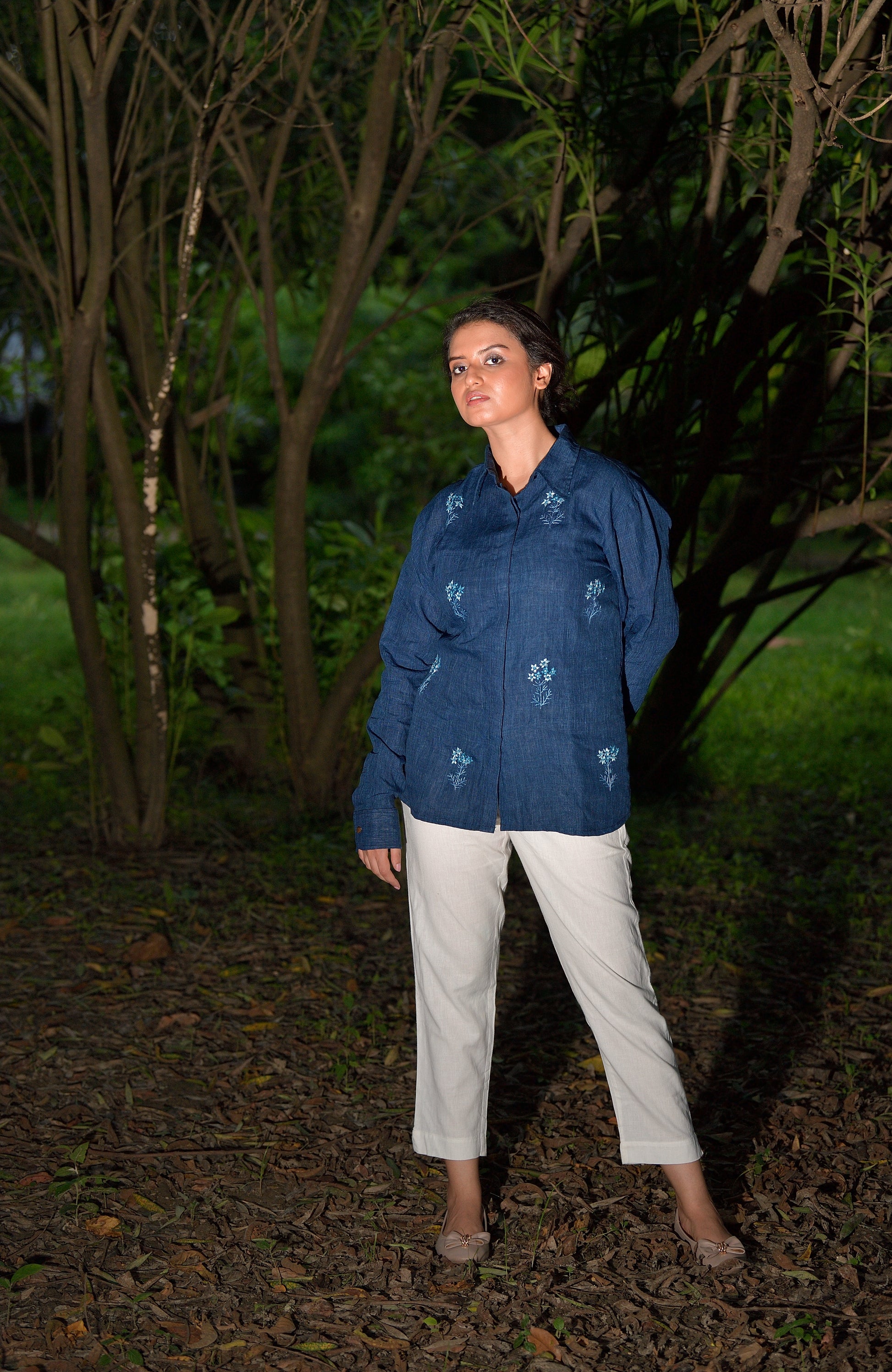 Moonflower Spell - Linen by linen shirt image 5