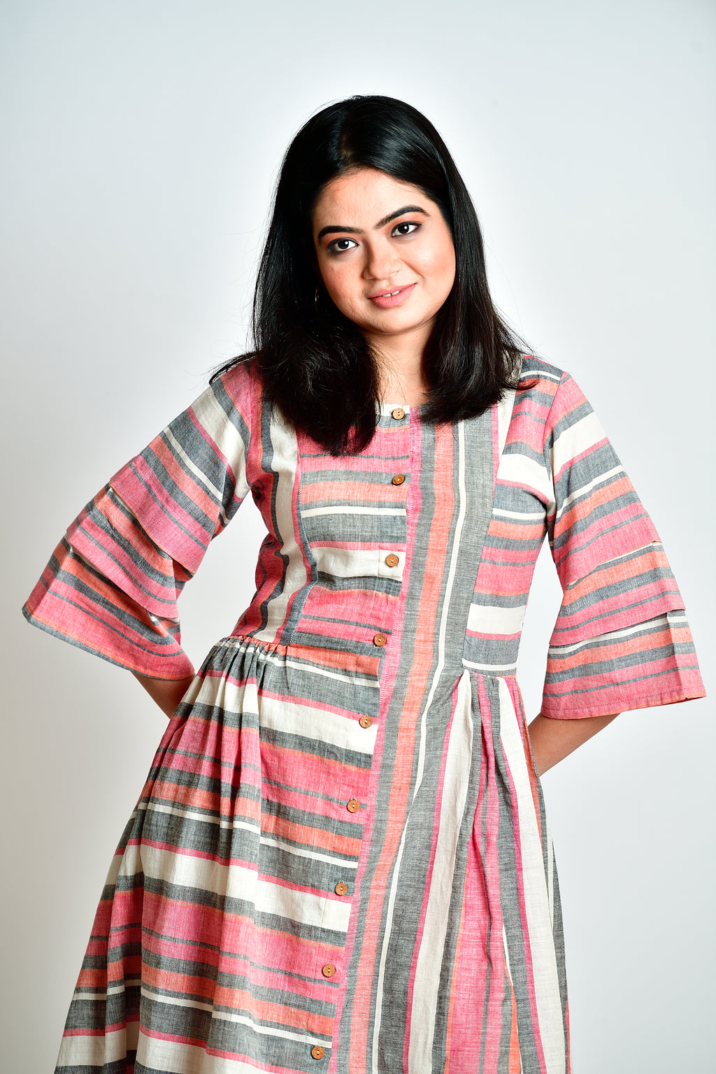 Stripe handloom dress image 2