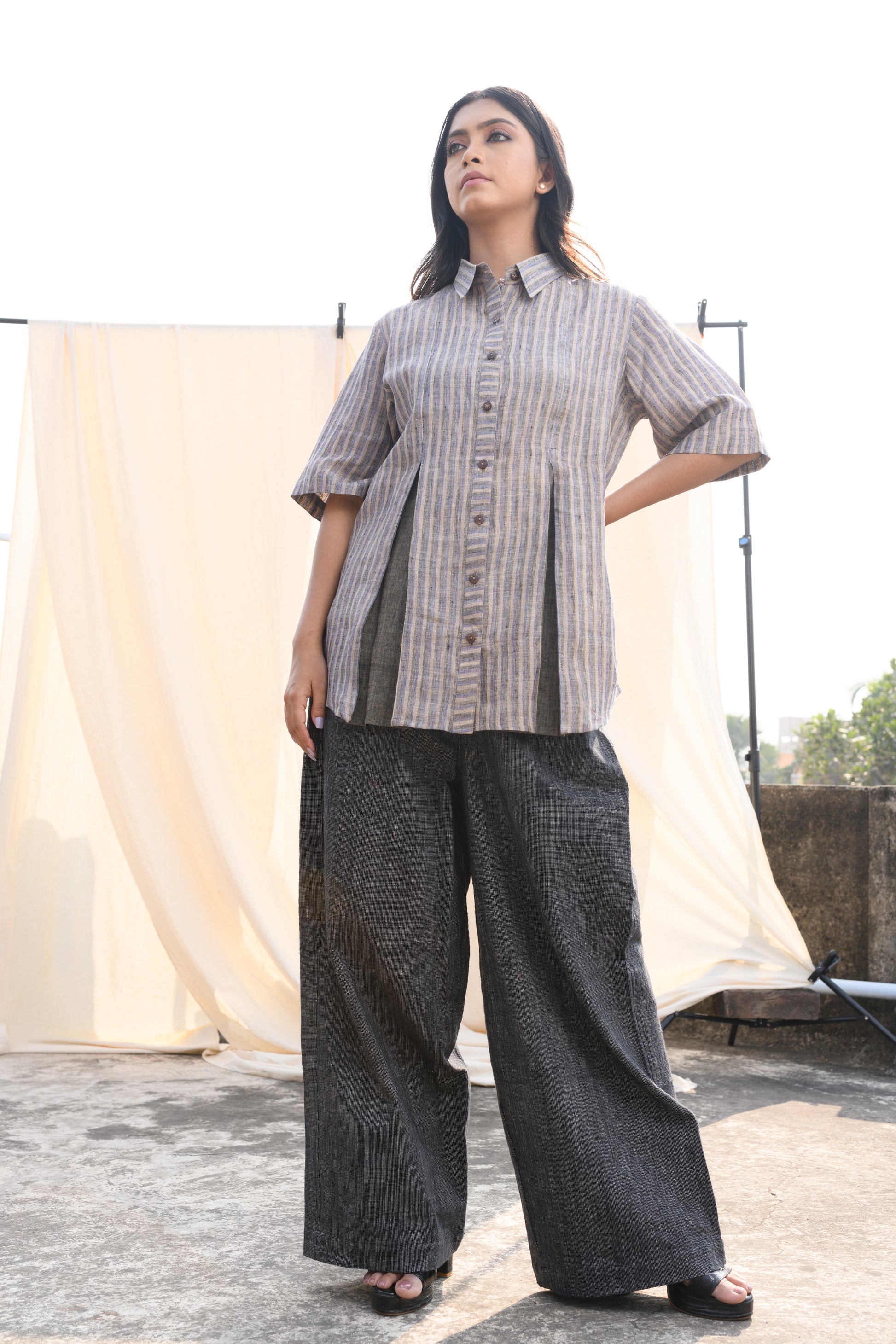 Woven Whisper - Handwoven linen shirt