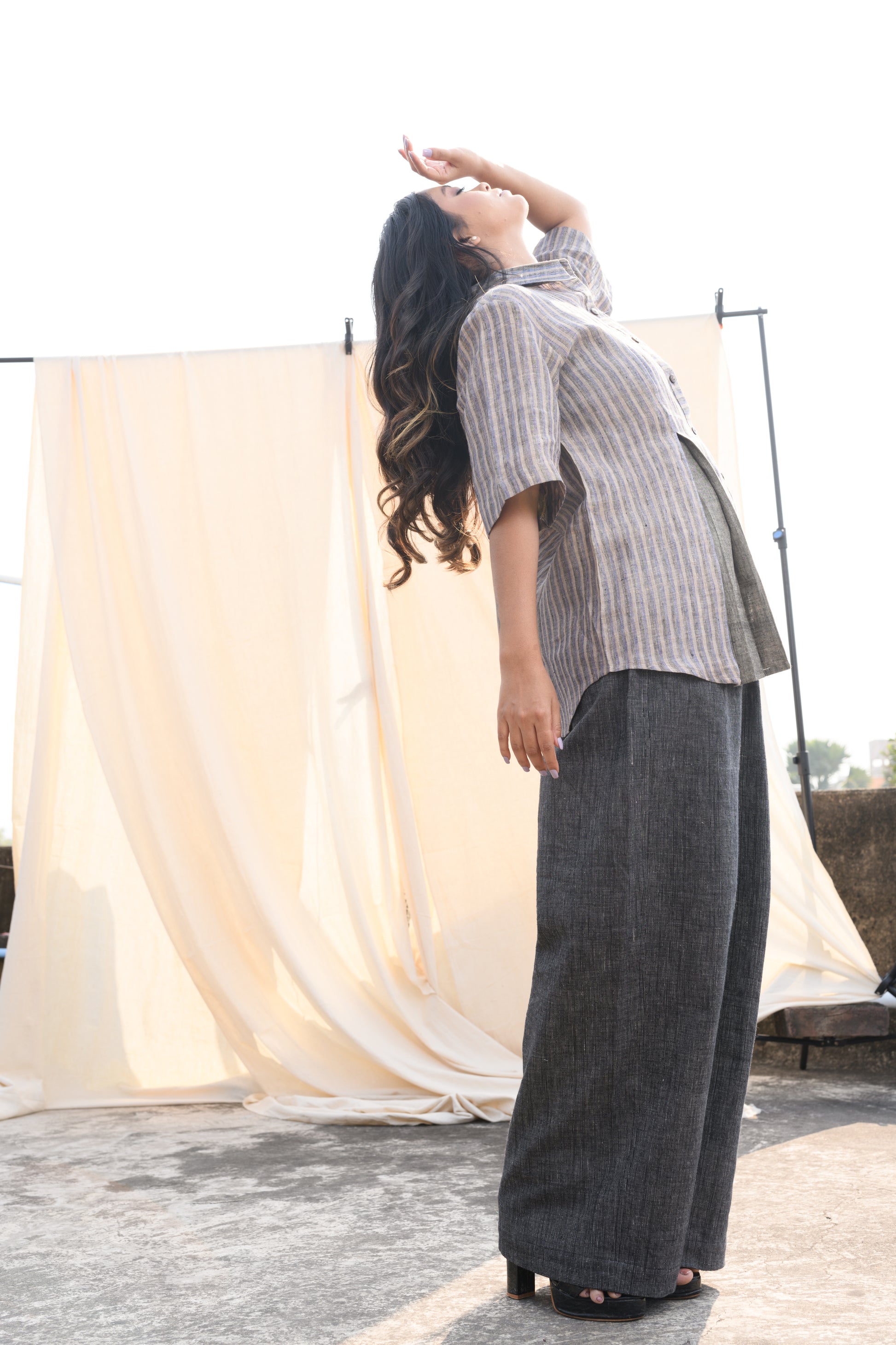 Woven Whisper - Handwoven linen shirt