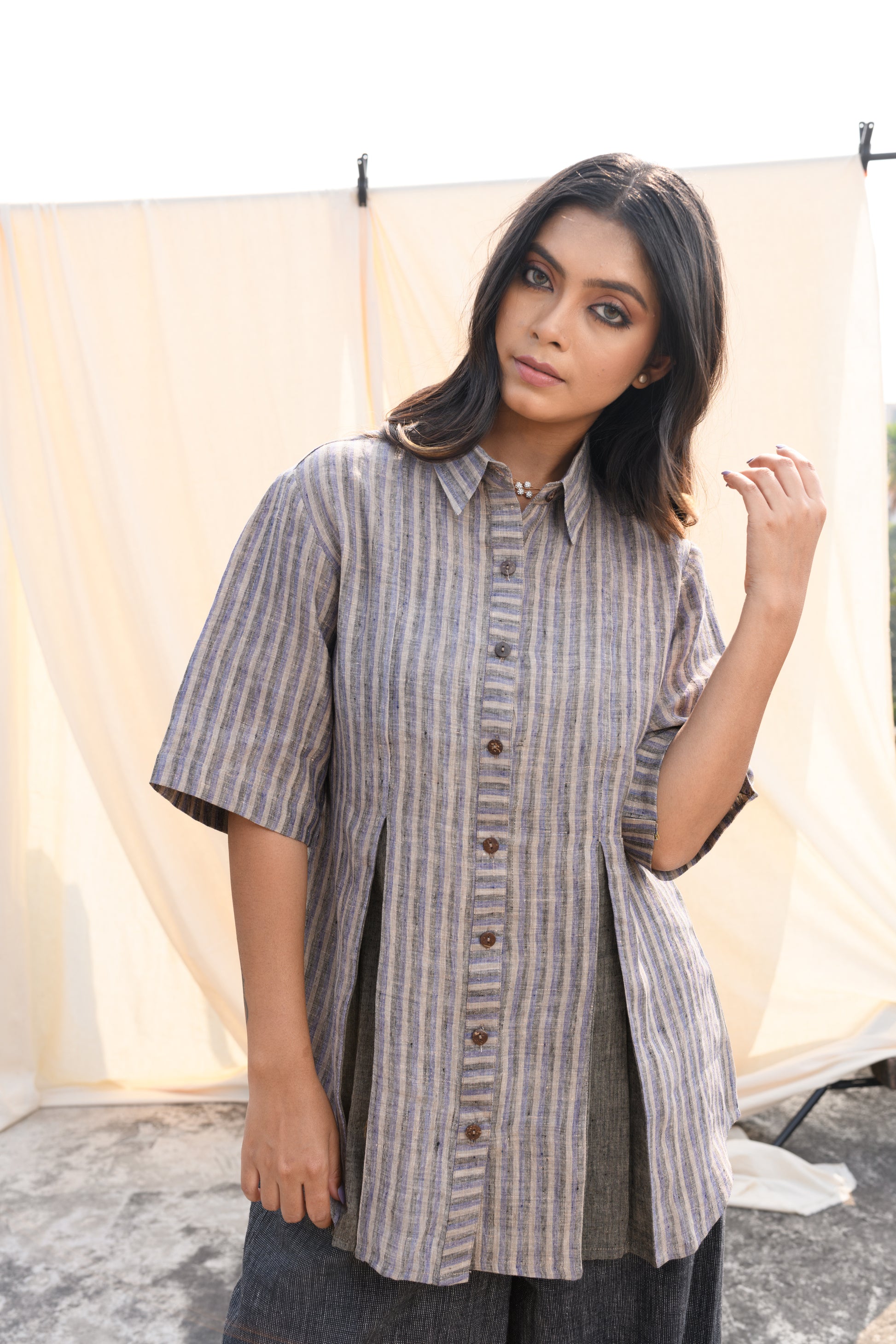 Woven Whisper - Handwoven linen shirt