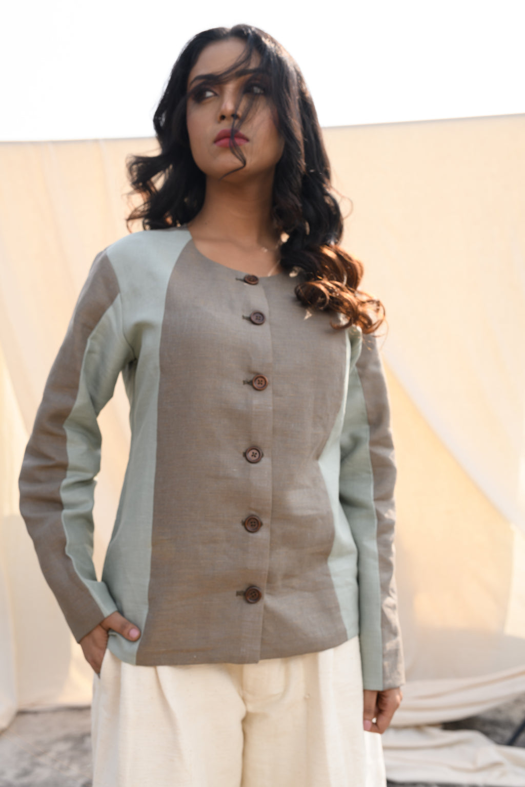 Sage Dusk - Linen jacket
