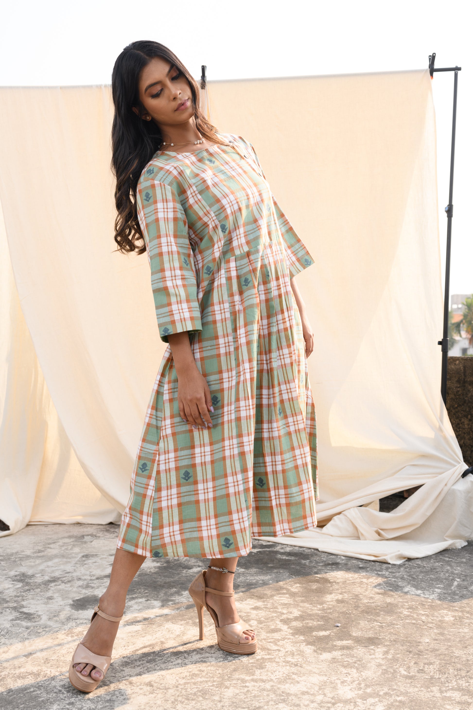 Amber Haze - Handloom jamdani dress