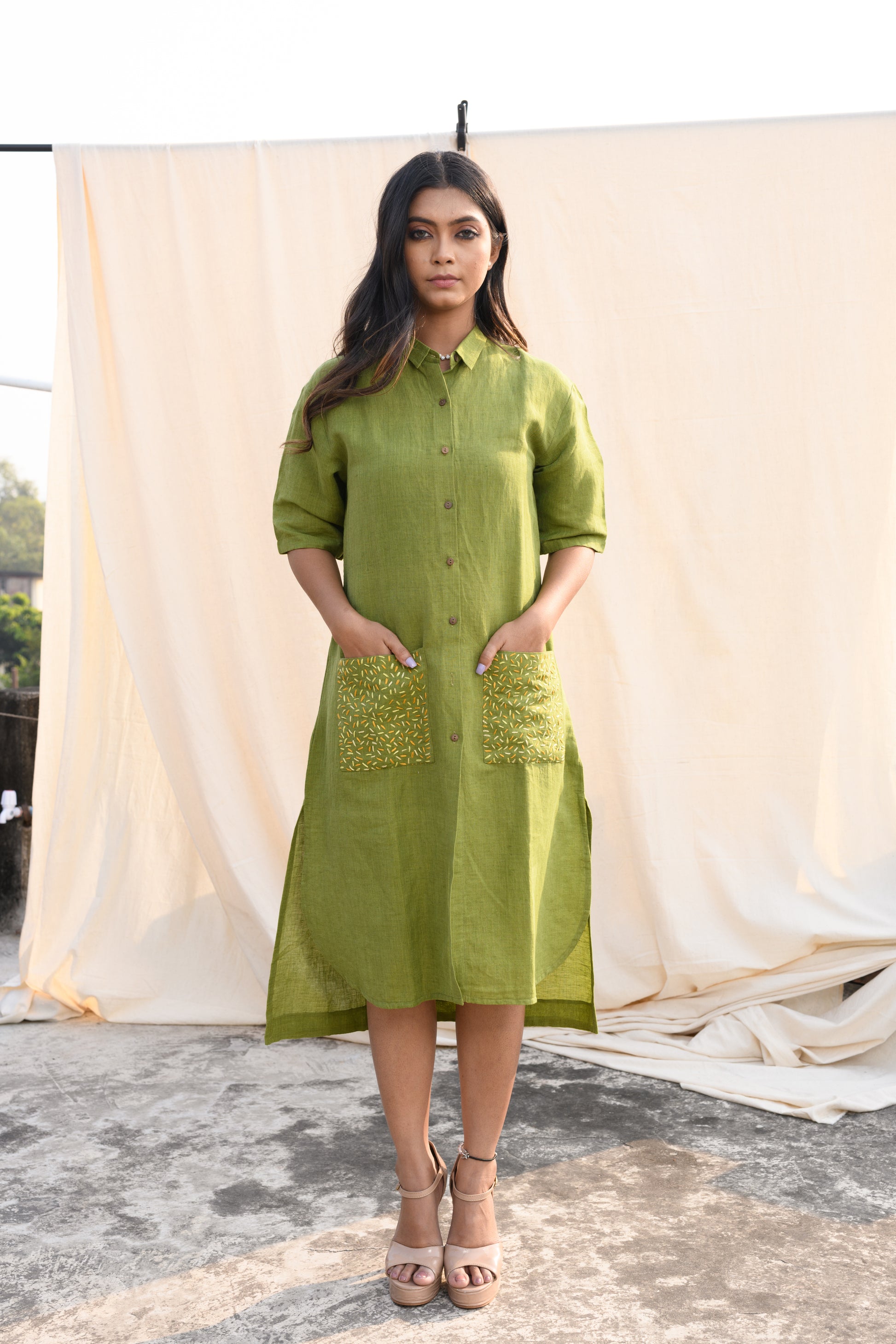 Eden Bloom - Handloom linen dress